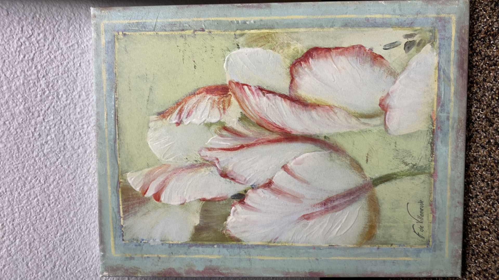 Photo 1 of NEW 4 WRAPED CANVAS FLORAL ARTWORK 12” X 16” EACH ARTWORK $79 EACH