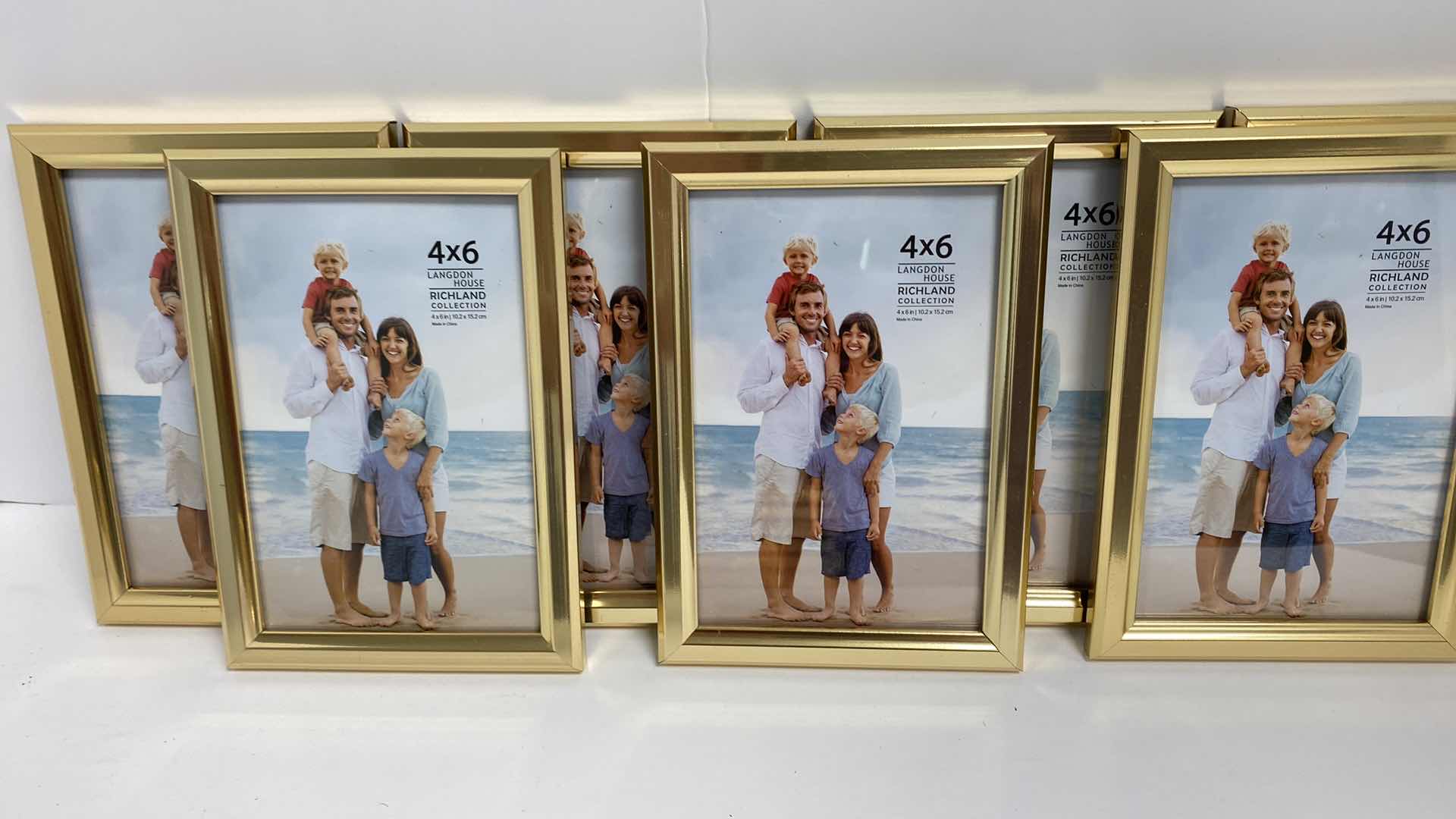 Photo 1 of NEW 13- BRASS COLOR METAL PICTURE FRAMES 4” X 6”