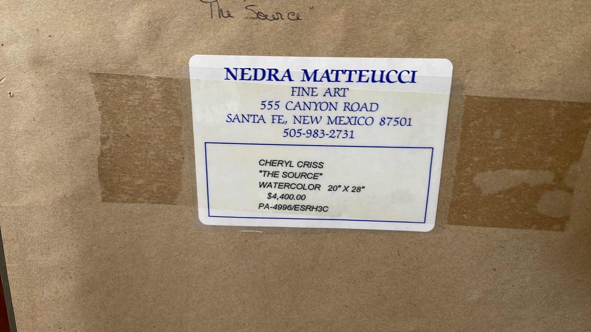 Photo 1 of FRAMED WATERCOLOR SIGNED CHERYL CRISS  “THE SOURCE” FOUNTAIN ARTWORK 31”x 39”