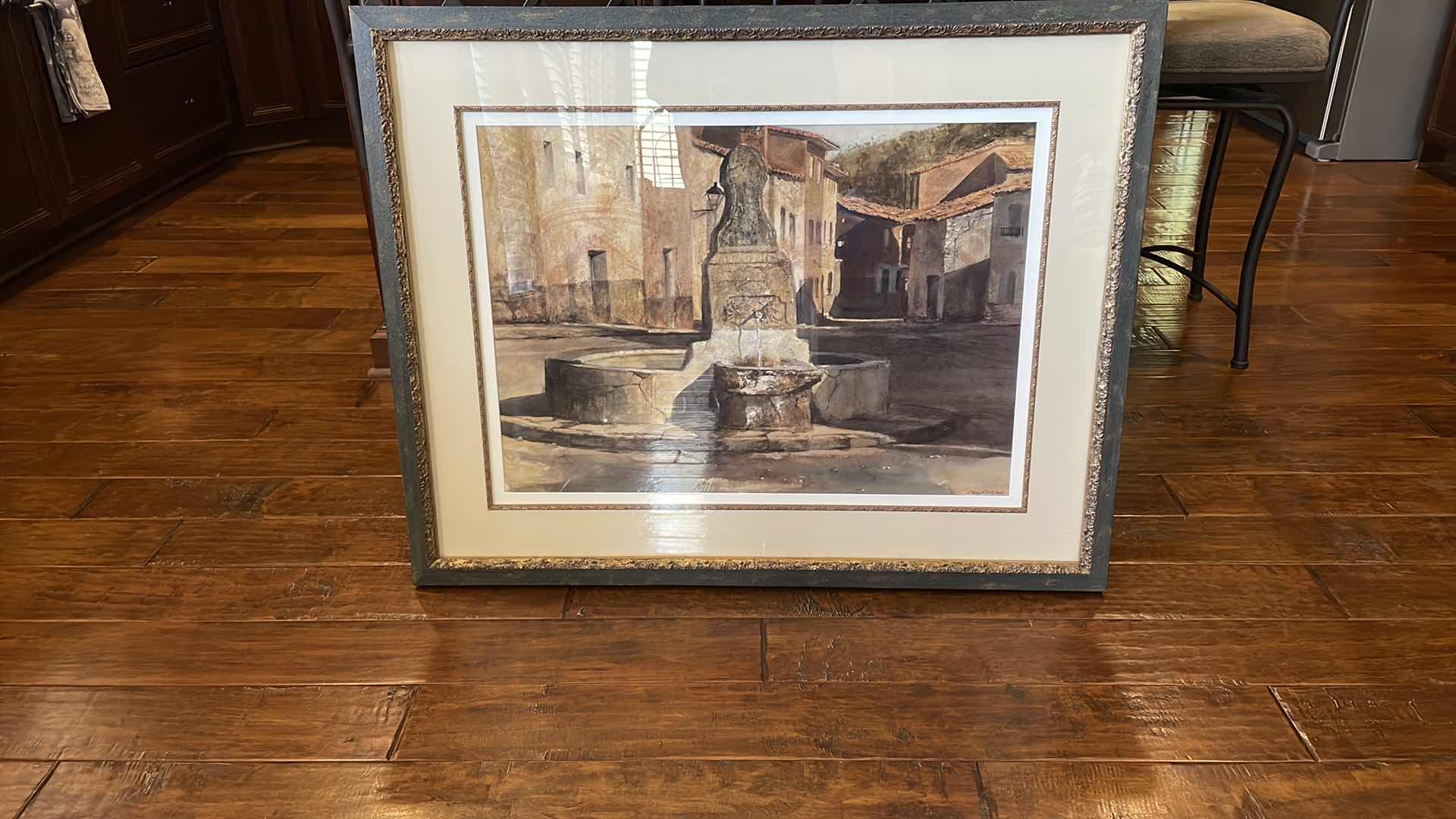 Photo 1 of FRAMED WATERCOLOR SIGNED CHERYL CRISS  “THE SOURCE” FOUNTAIN ARTWORK 31”x 39”