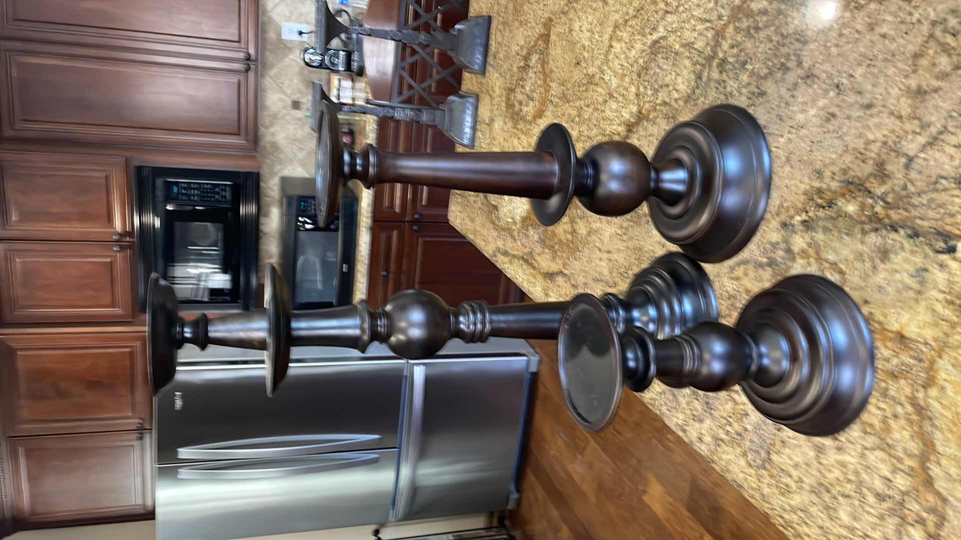 Photo 1 of 3 PC POTTERY BARN CANDLE STICKS 14” , 20” , 24”