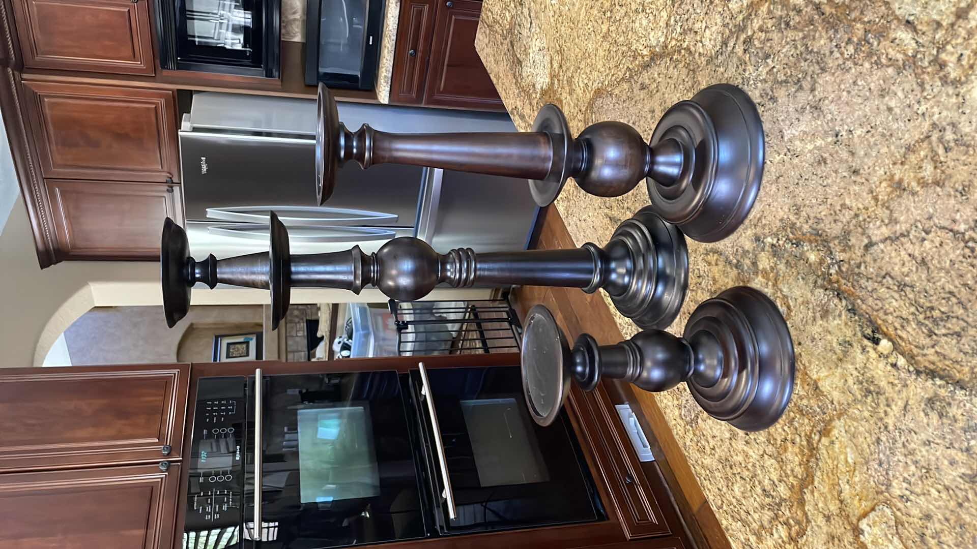 Photo 1 of 3 PC POTTERY BARN CANDLE STICKS 14” , 20” , 24”