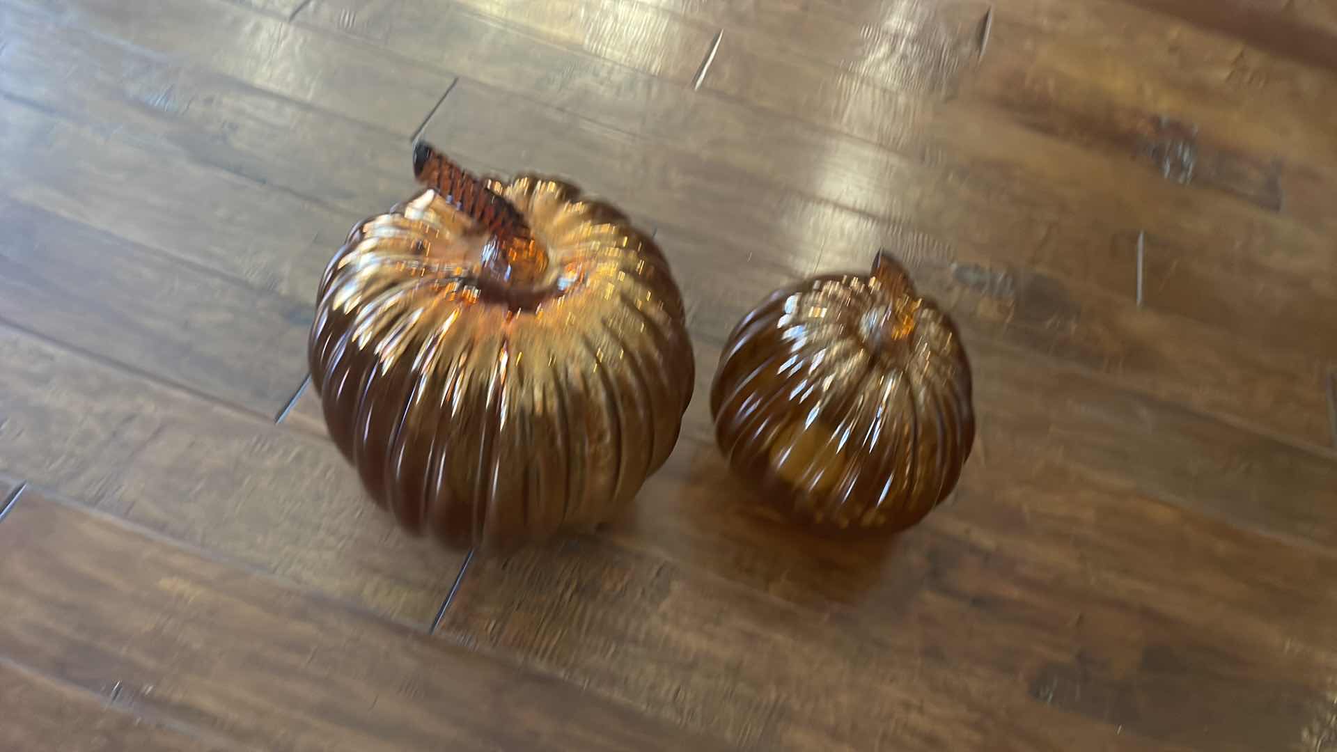 Photo 3 of GLASS PUMPKINS 16” , 12”
