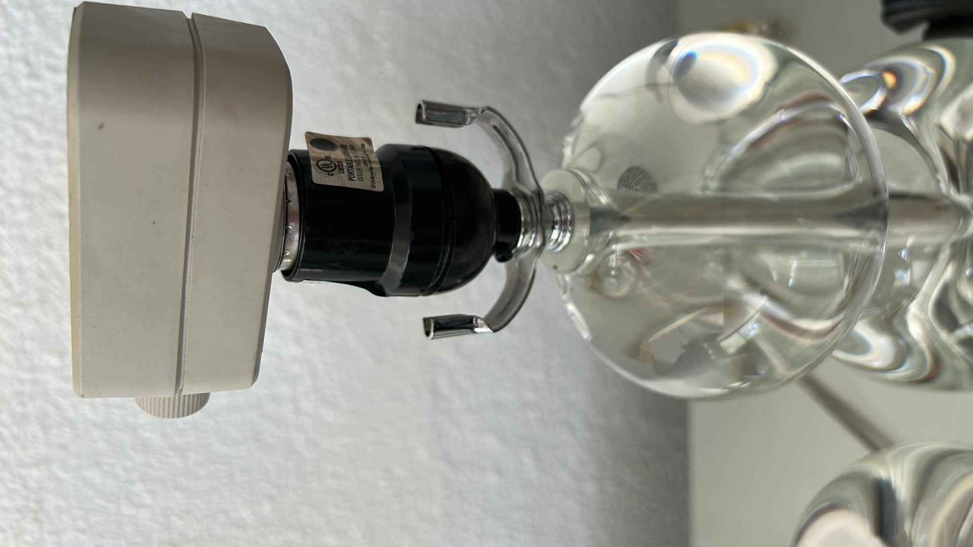 Photo 1 of 2 HEAVY SOLID GLASS ORB LAMP BASES H14.5"