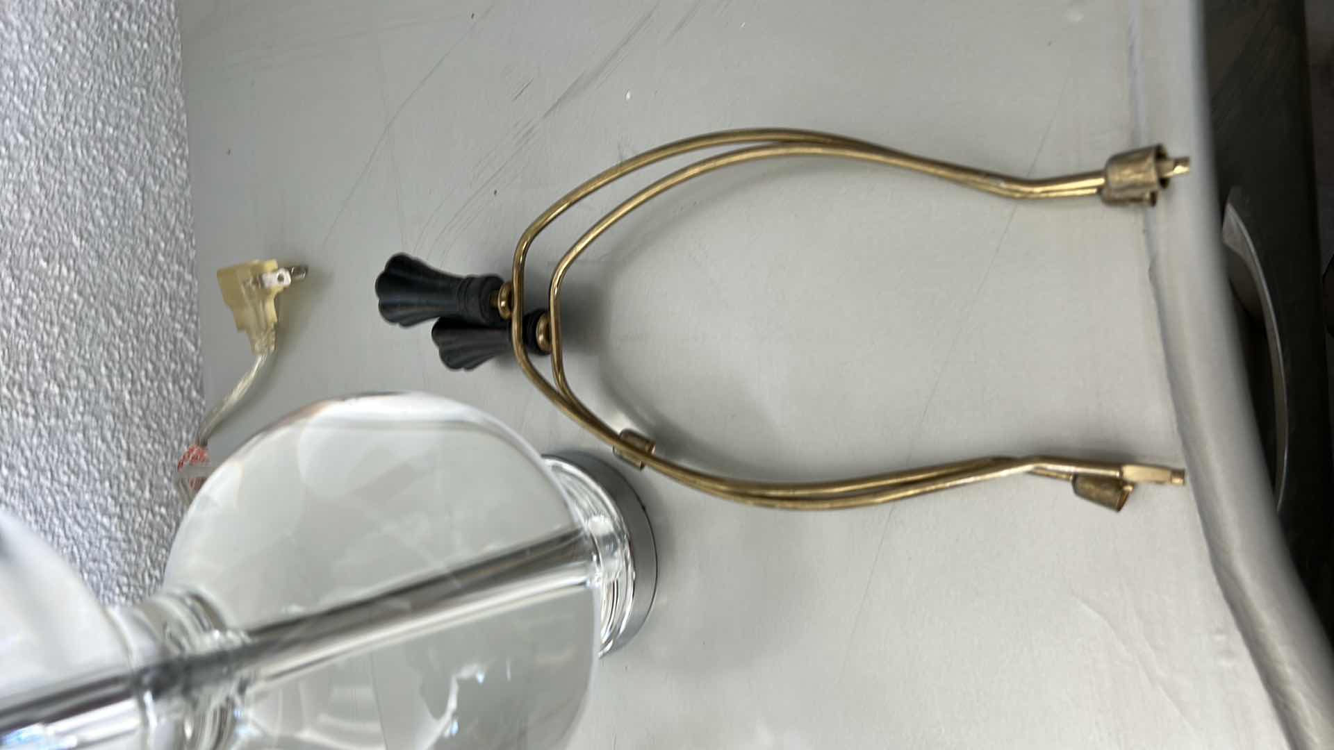 Photo 1 of 2 HEAVY SOLID GLASS ORB LAMP BASES H14.5"