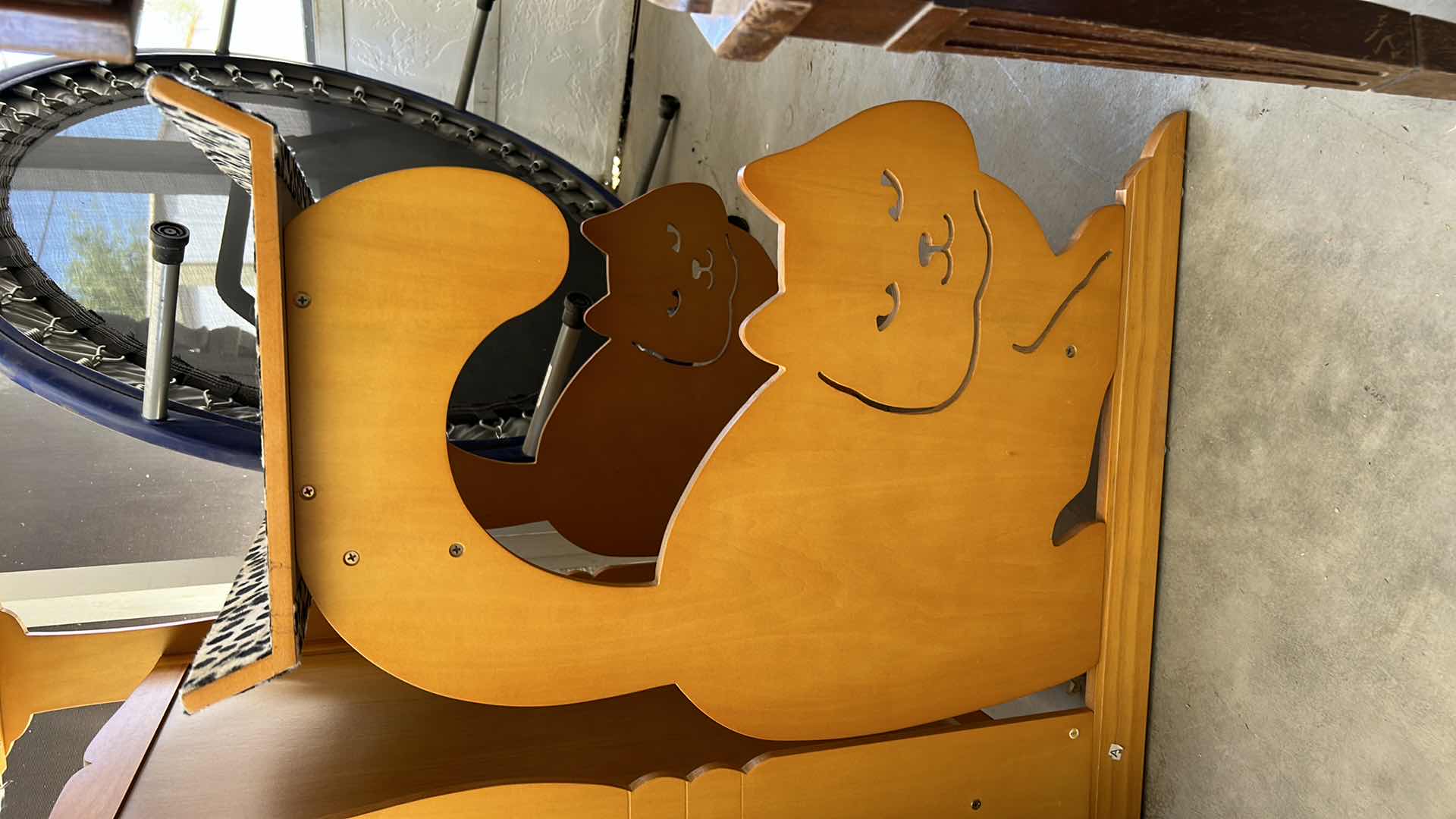 Photo 1 of CARVED WOOD 2-TIERED CAT STAND 2‘ x H27“ 