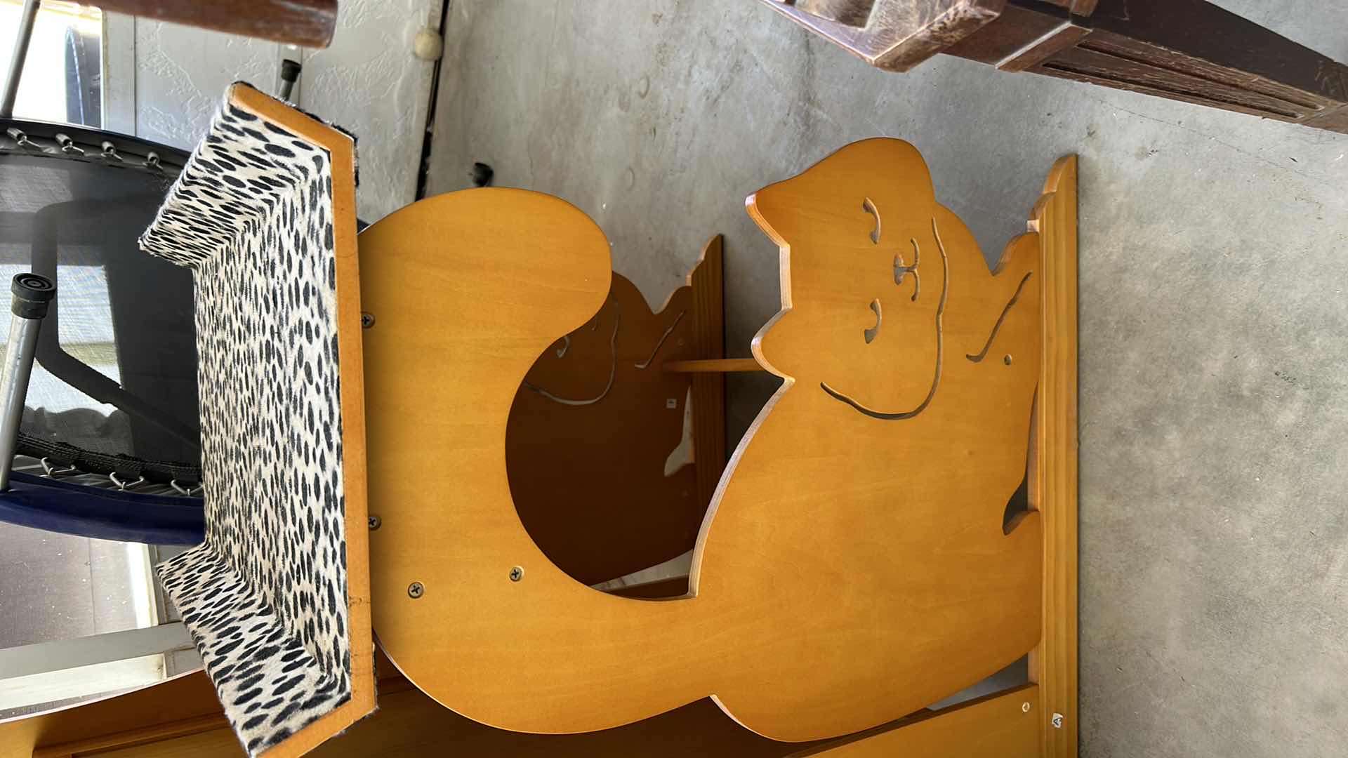 Photo 1 of CARVED WOOD 2-TIERED CAT STAND 2‘ x H27“ 