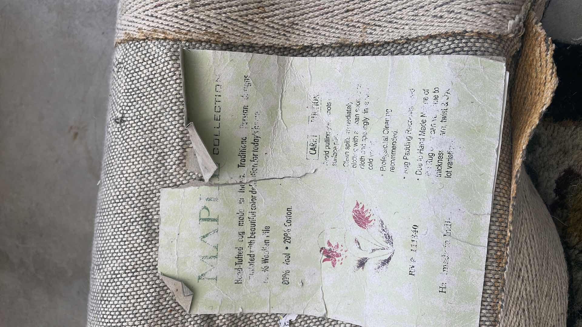 Photo 1 of HAND TUFTED NATIVE INDIA TRADITIONAL PERSIAN 80%WOOL 20”COTTON LARGE RUG  10”x13”