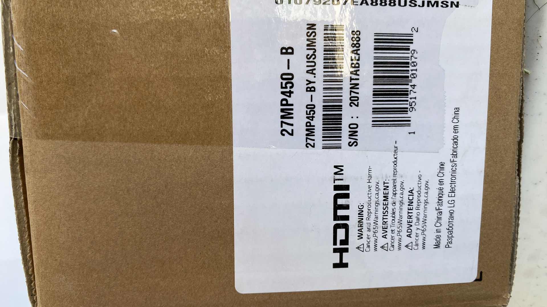 Photo 1 of LG MONITOR 27MP450 NEW IN BOX