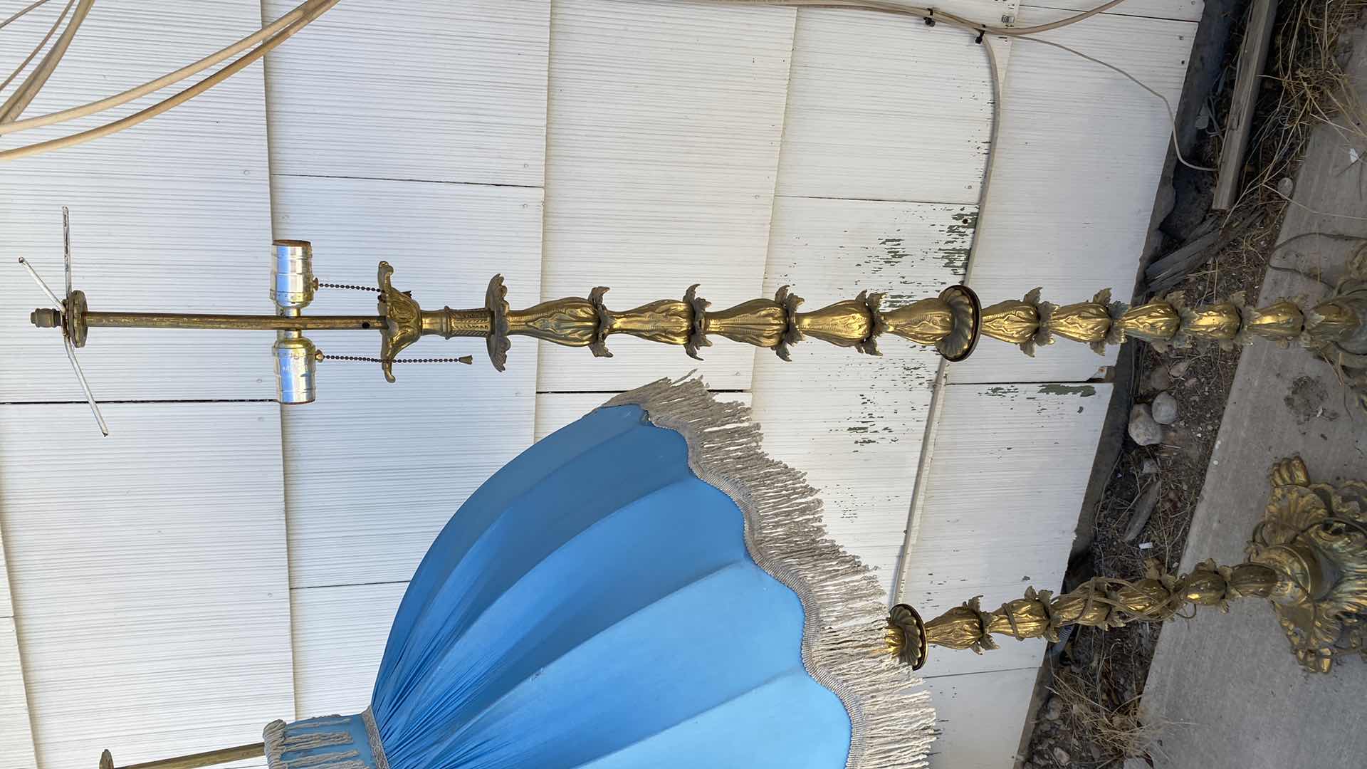 Photo 1 of PAIR OF VINTAGE FLOOR LAMPS WITH SHADES H 66”