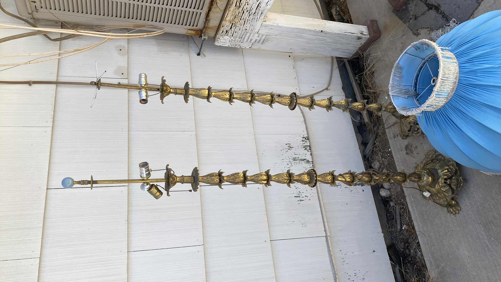 Photo 1 of PAIR OF VINTAGE FLOOR LAMPS WITH SHADES H 66”