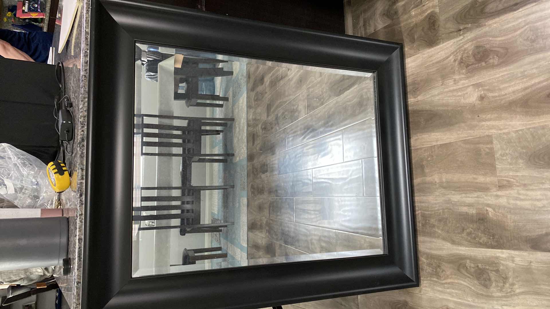 Photo 1 of BLACK FRAMED BEVELED MIRROR 29.5” X 35”