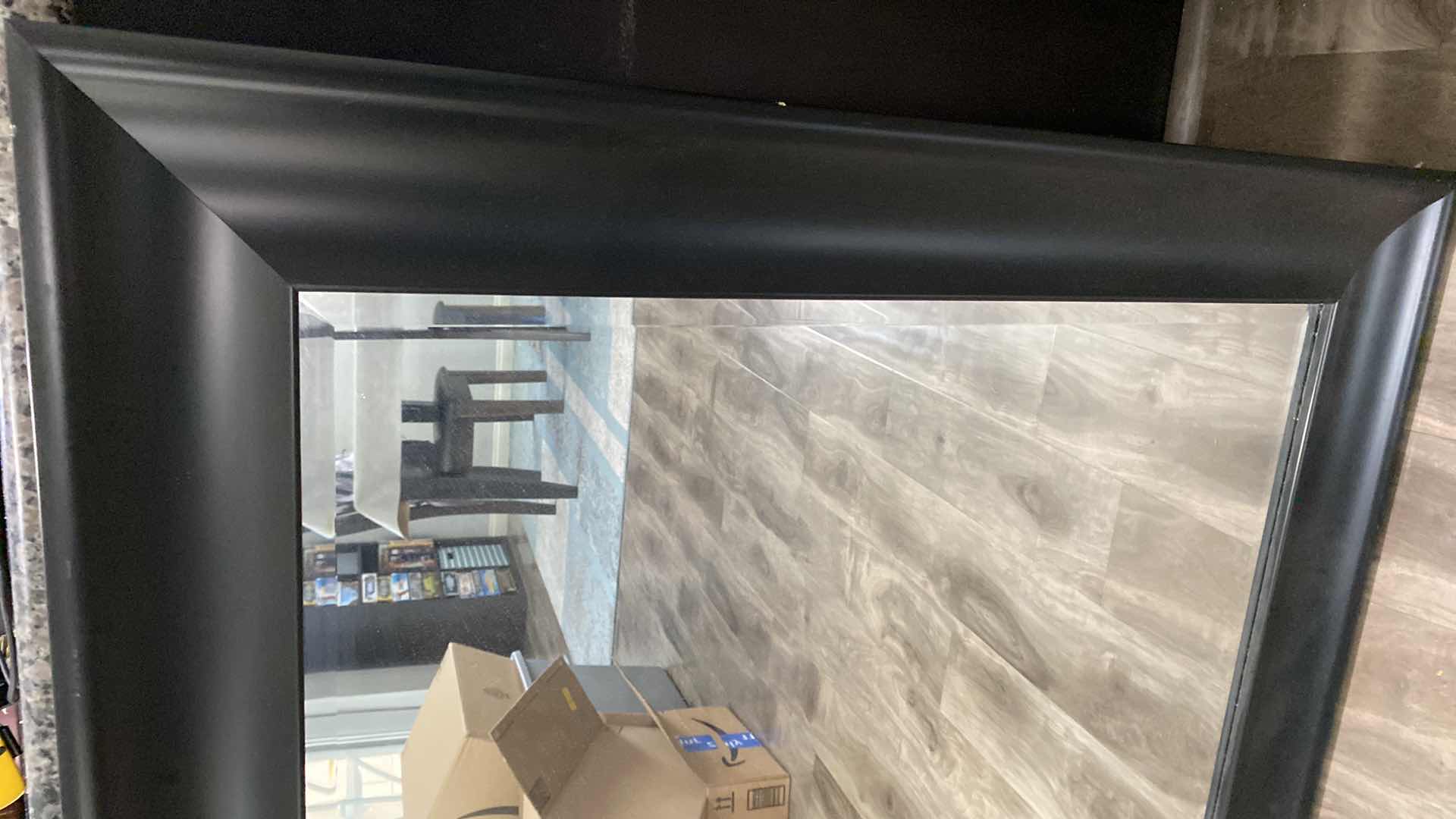 Photo 1 of BLACK FRAMED BEVELED MIRROR 29.5” X 35”