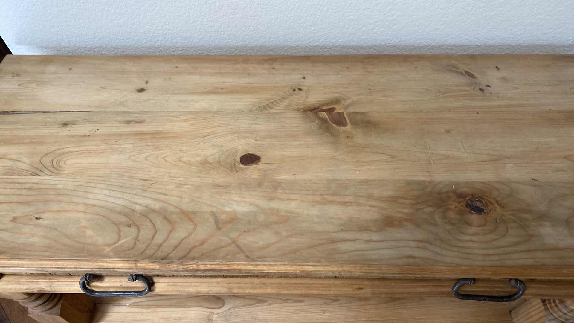 Photo 1 of PINE WOOD 1 DRAWER CONSOLE TABLE 47“ x 17“ H 30”