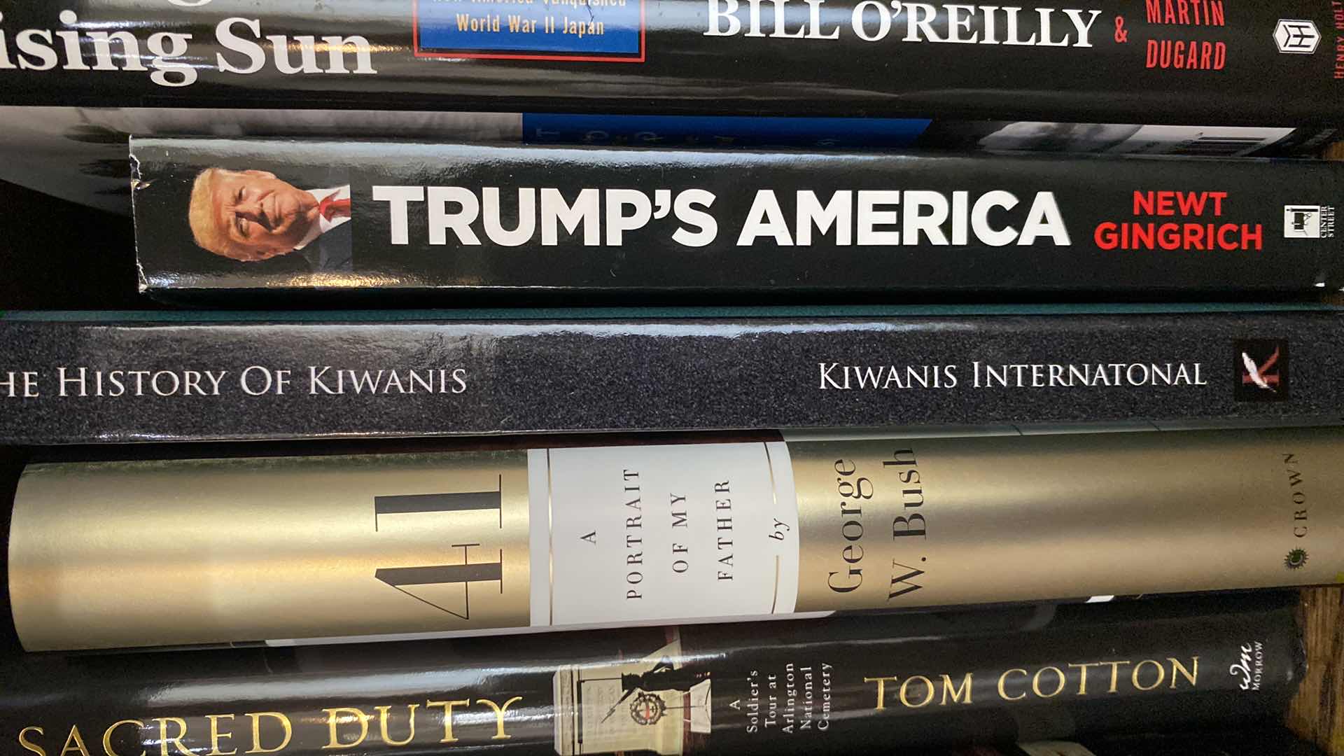 Photo 1 of SHELF OF POLITICAL AND HISTORIC BOOKS BILL O’REILLY AND MORE