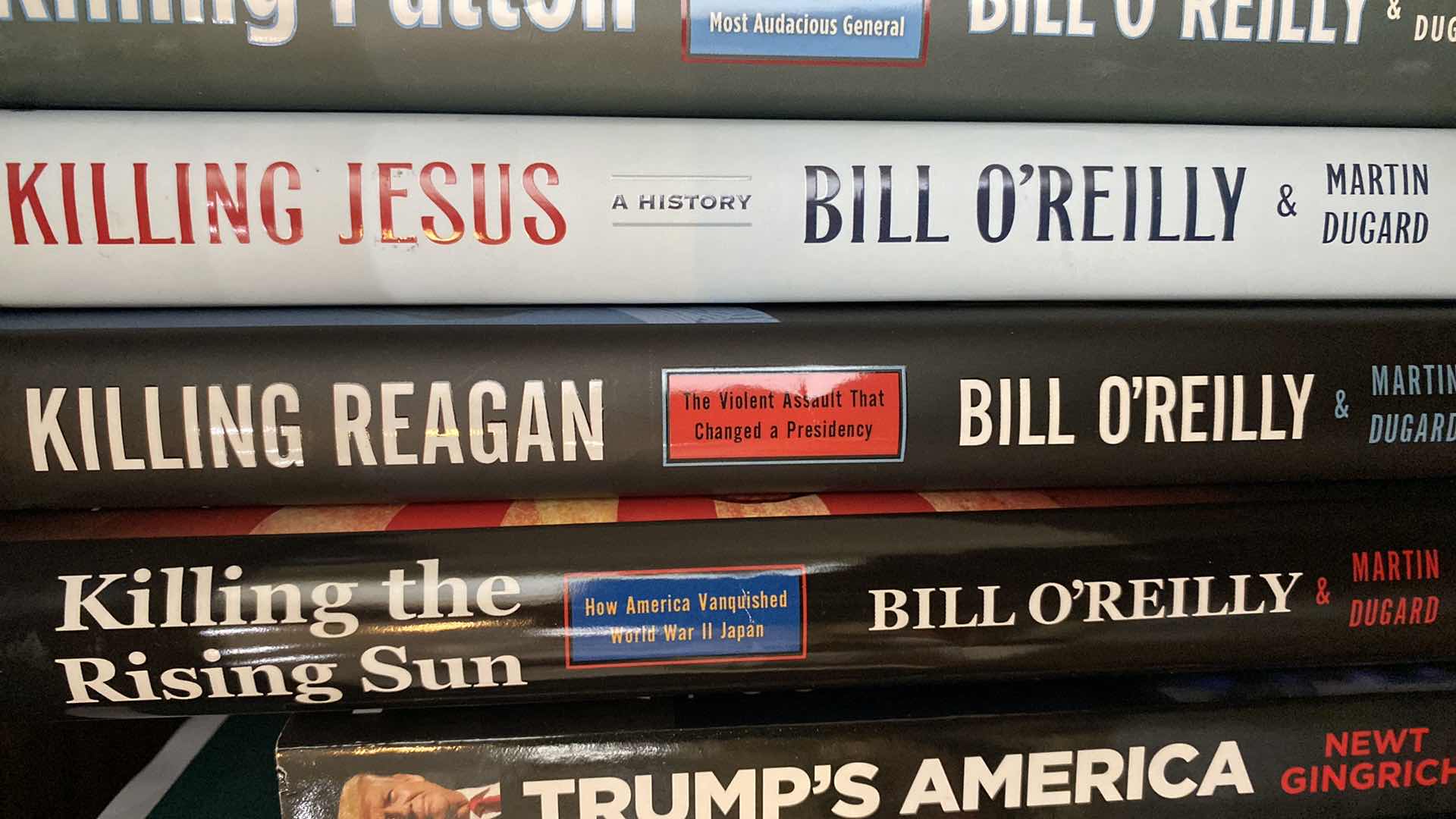 Photo 1 of SHELF OF POLITICAL AND HISTORIC BOOKS BILL O’REILLY AND MORE