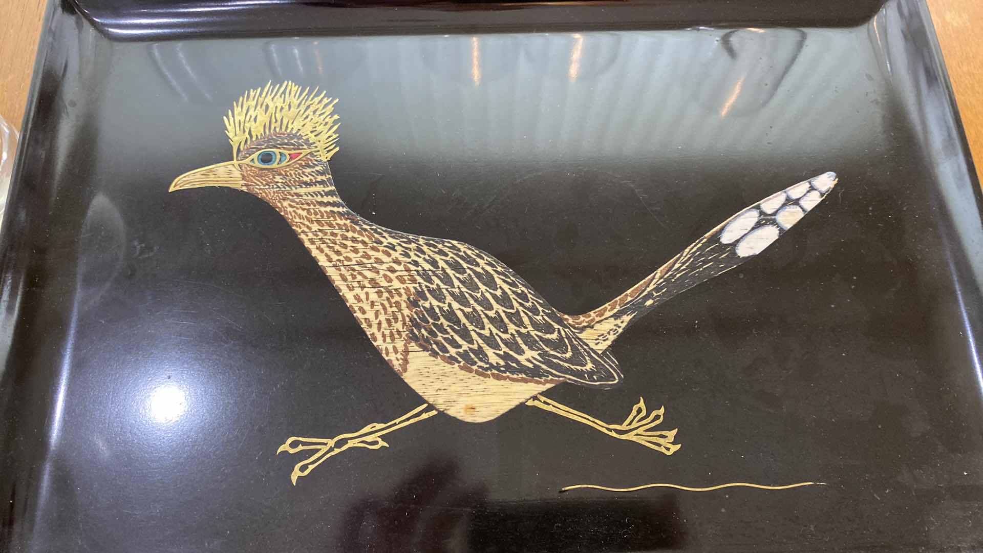 Photo 1 of COUROC ROADRUNNER TRAY AND GLASSES 24K GOLD ETCHED