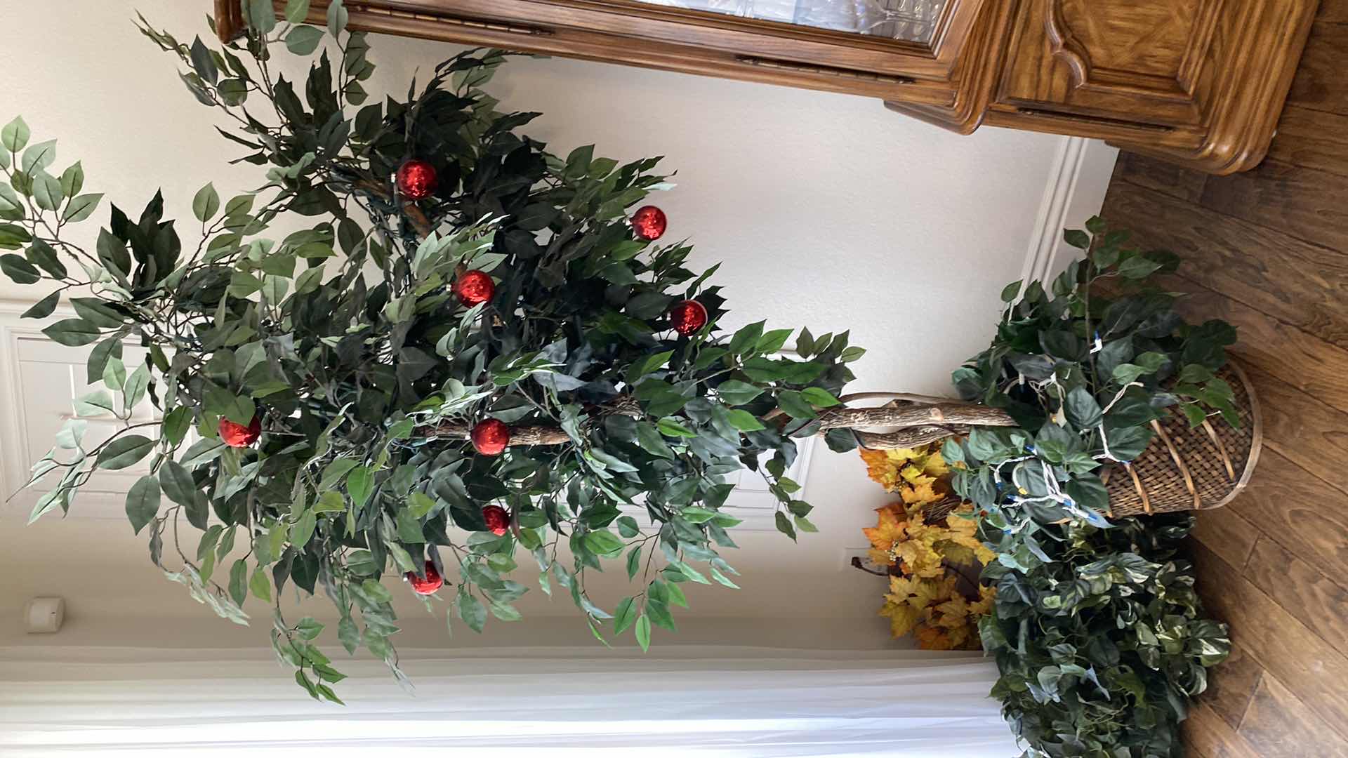 Photo 1 of 6’ FAUX FICUS TREE. AND ASSORTED GREENERY