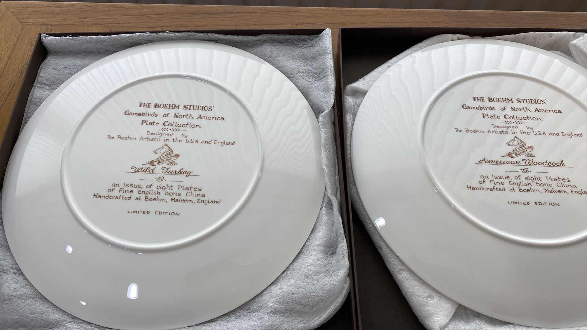 Photo 1 of 8-BOEHM PORCELAIN COLLECTOR PLATES 10.5”