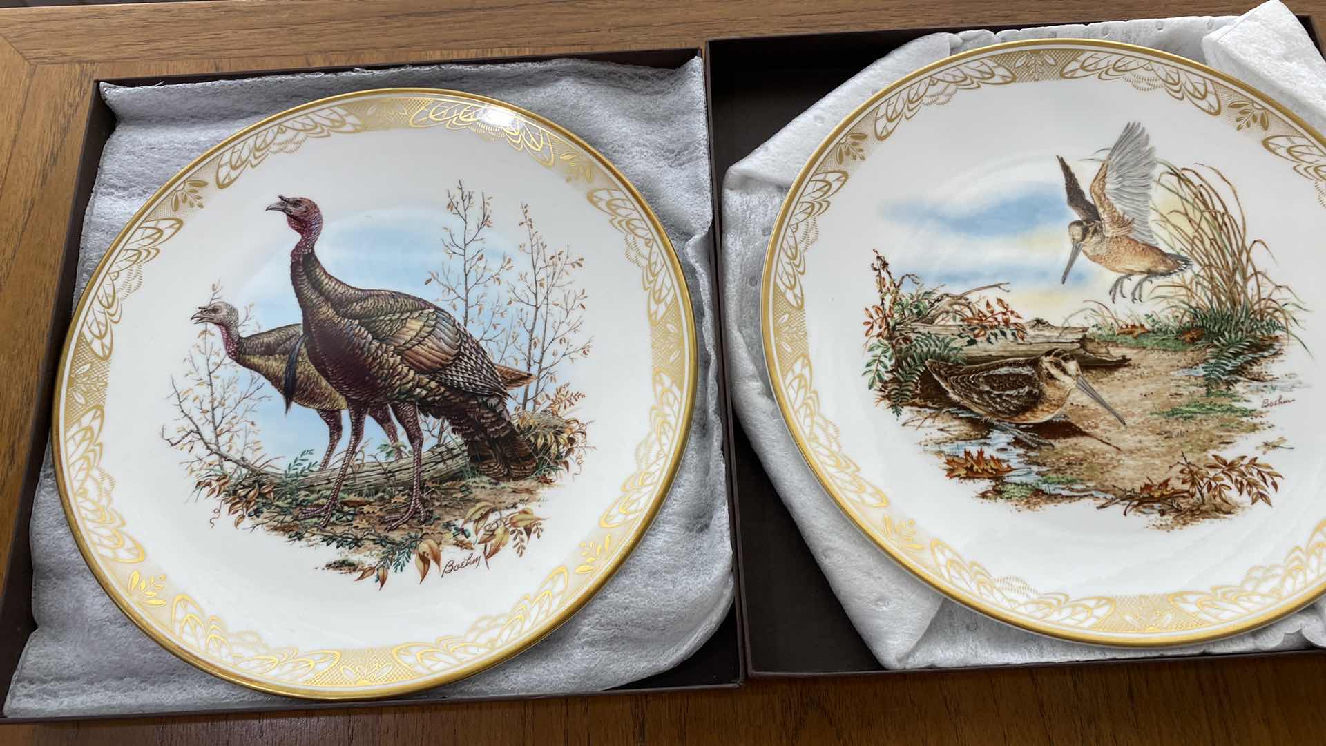 Photo 1 of 8-BOEHM PORCELAIN COLLECTOR PLATES 10.5”
