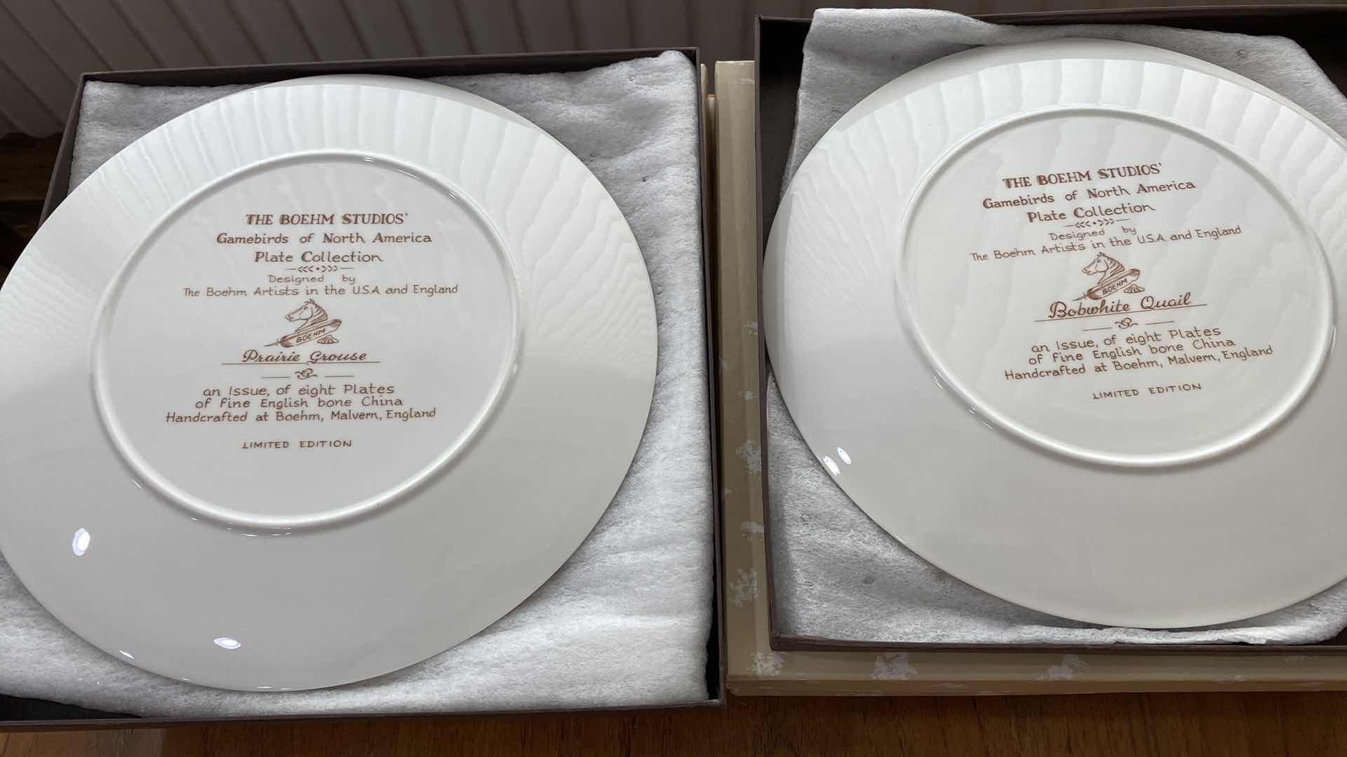 Photo 1 of 8-BOEHM PORCELAIN COLLECTOR PLATES 10.5”