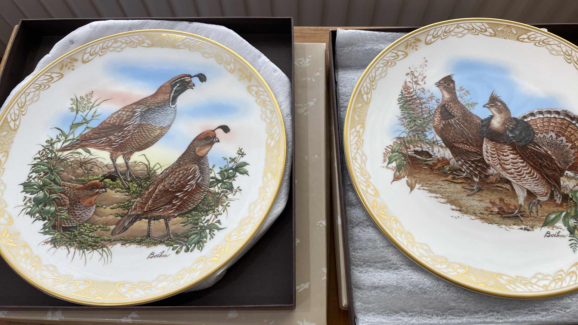 Photo 1 of 8-BOEHM PORCELAIN COLLECTOR PLATES 10.5”
