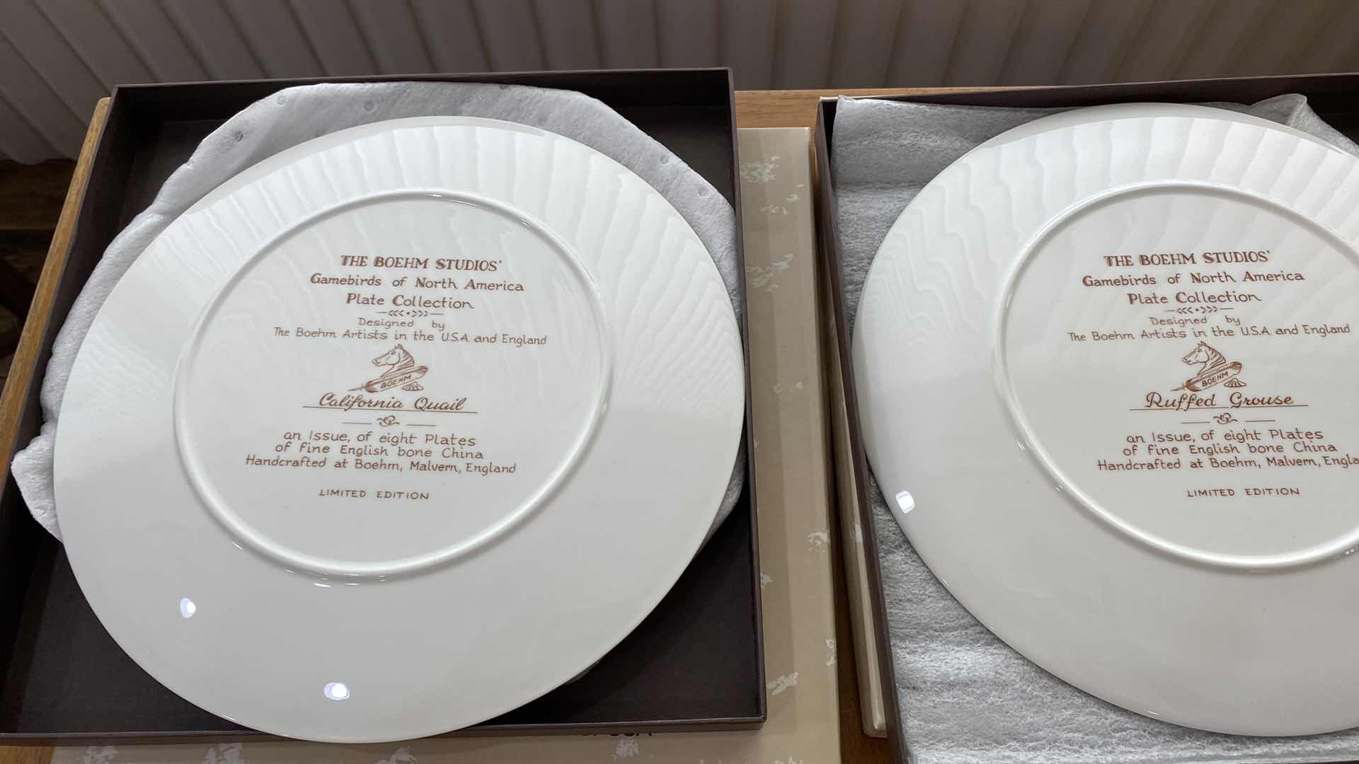 Photo 1 of 8-BOEHM PORCELAIN COLLECTOR PLATES 10.5”