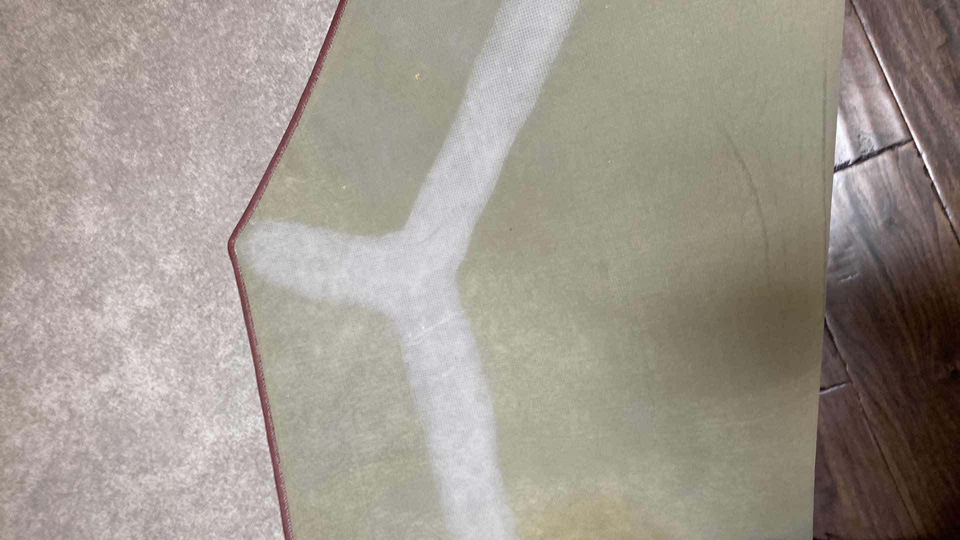 Photo 1 of CUSTOM AREA PLUSH RUG WITH ATTACHED FELT BACKING BURGUNDY AND CREAM 8’ X 8’