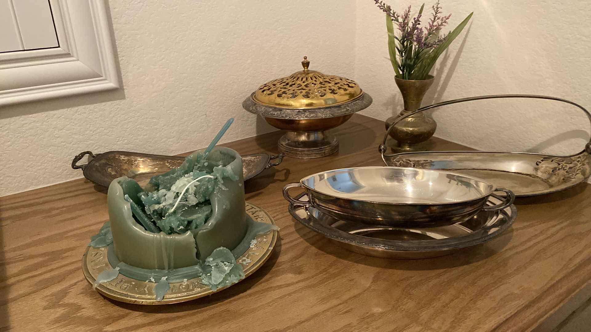 Photo 3 of ASSORTED SILVER PLATE AND BRASS