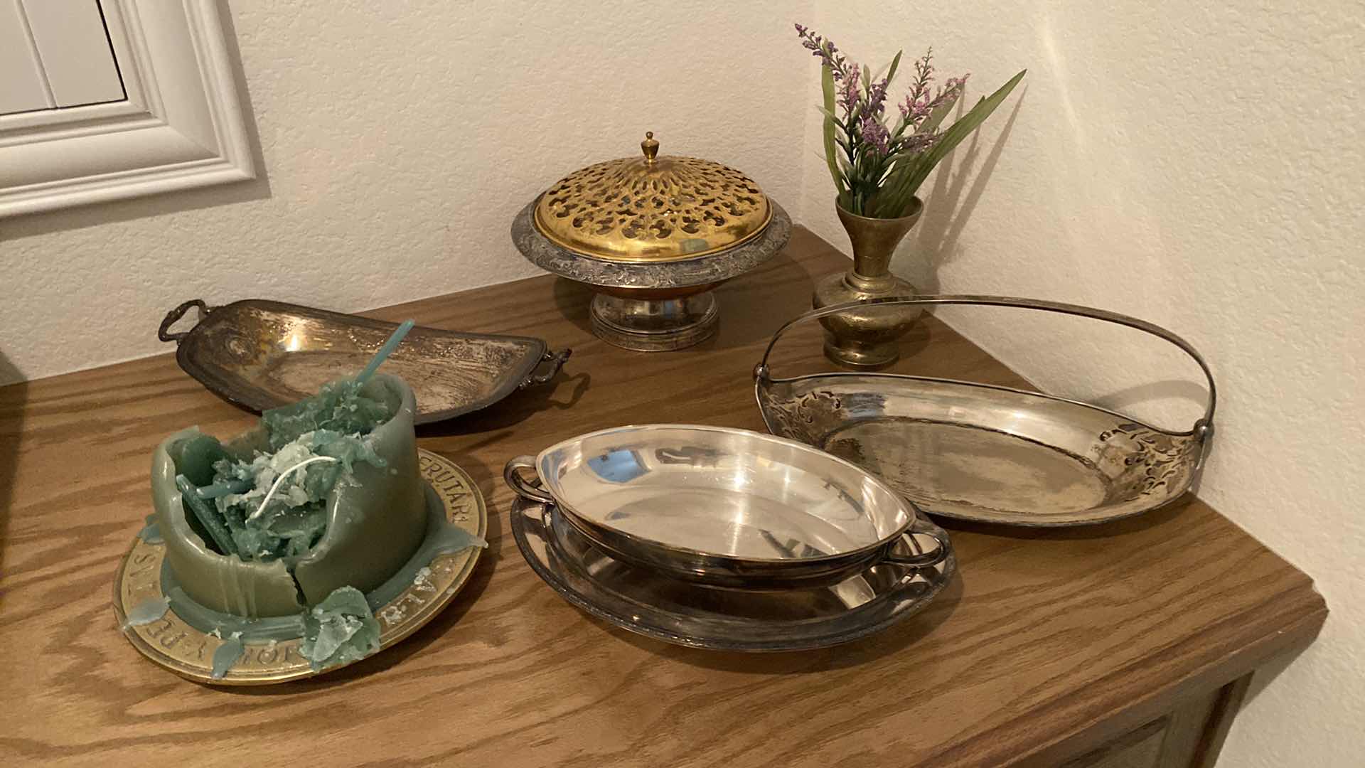 Photo 1 of ASSORTED SILVER PLATE AND BRASS