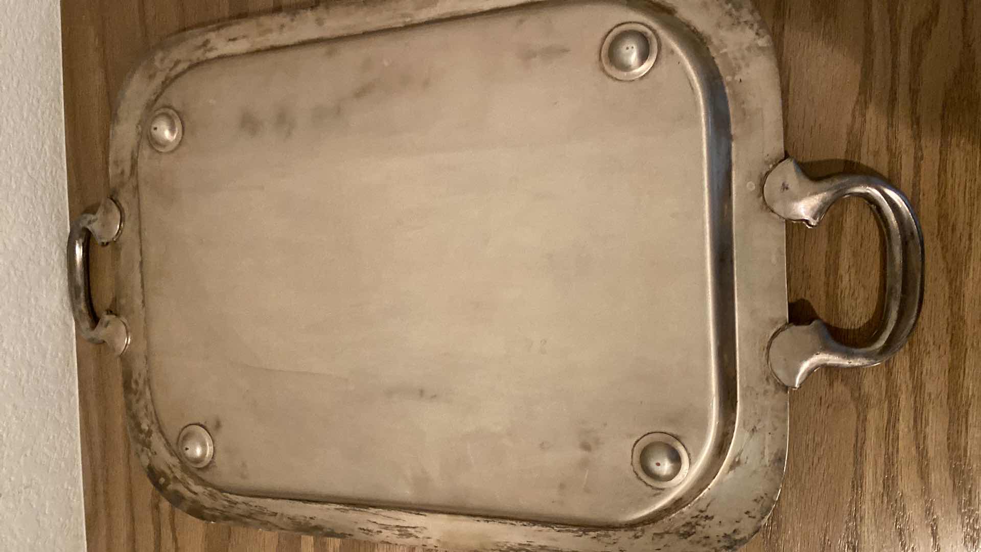 Photo 1 of HEAVY SILVER PLATE TRAY 22 1/2” x 13 1/2”