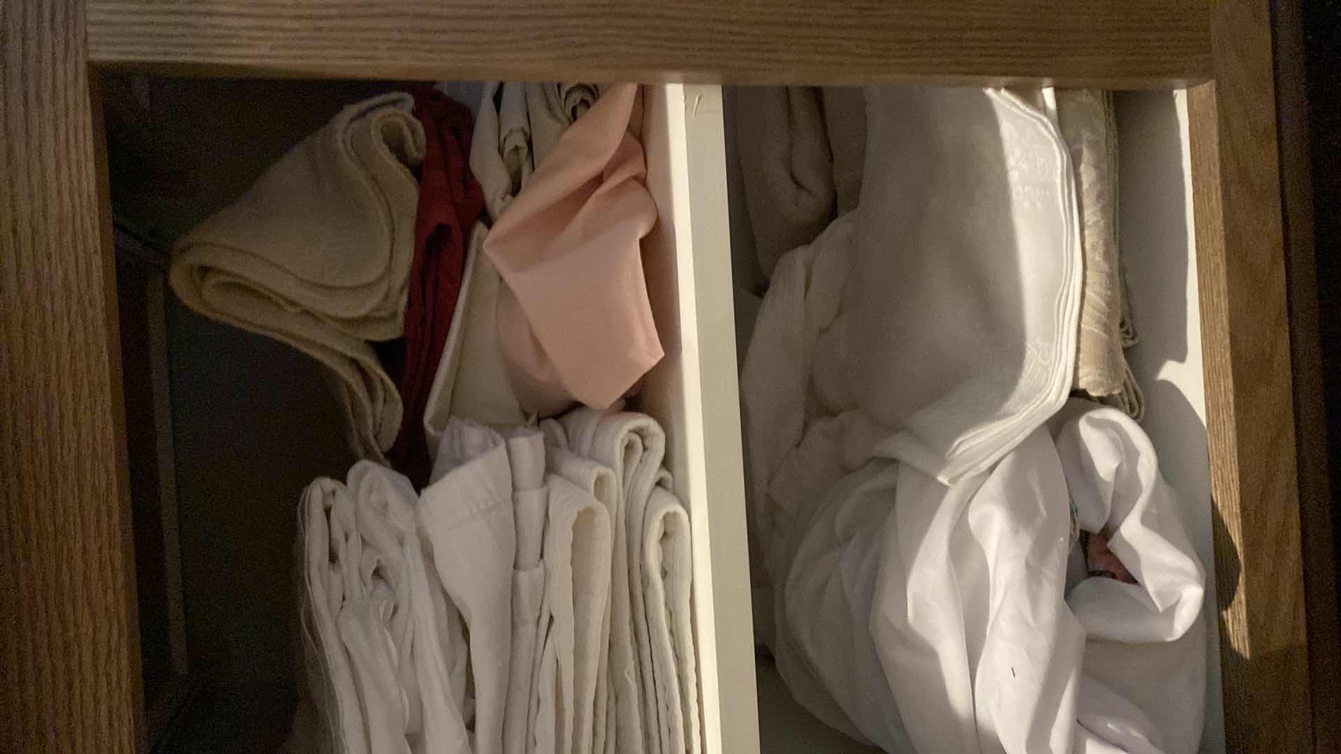 Photo 1 of CONTENTS OF LINEN CABINET TABLE CLOTHS NAPKINS SHEETS