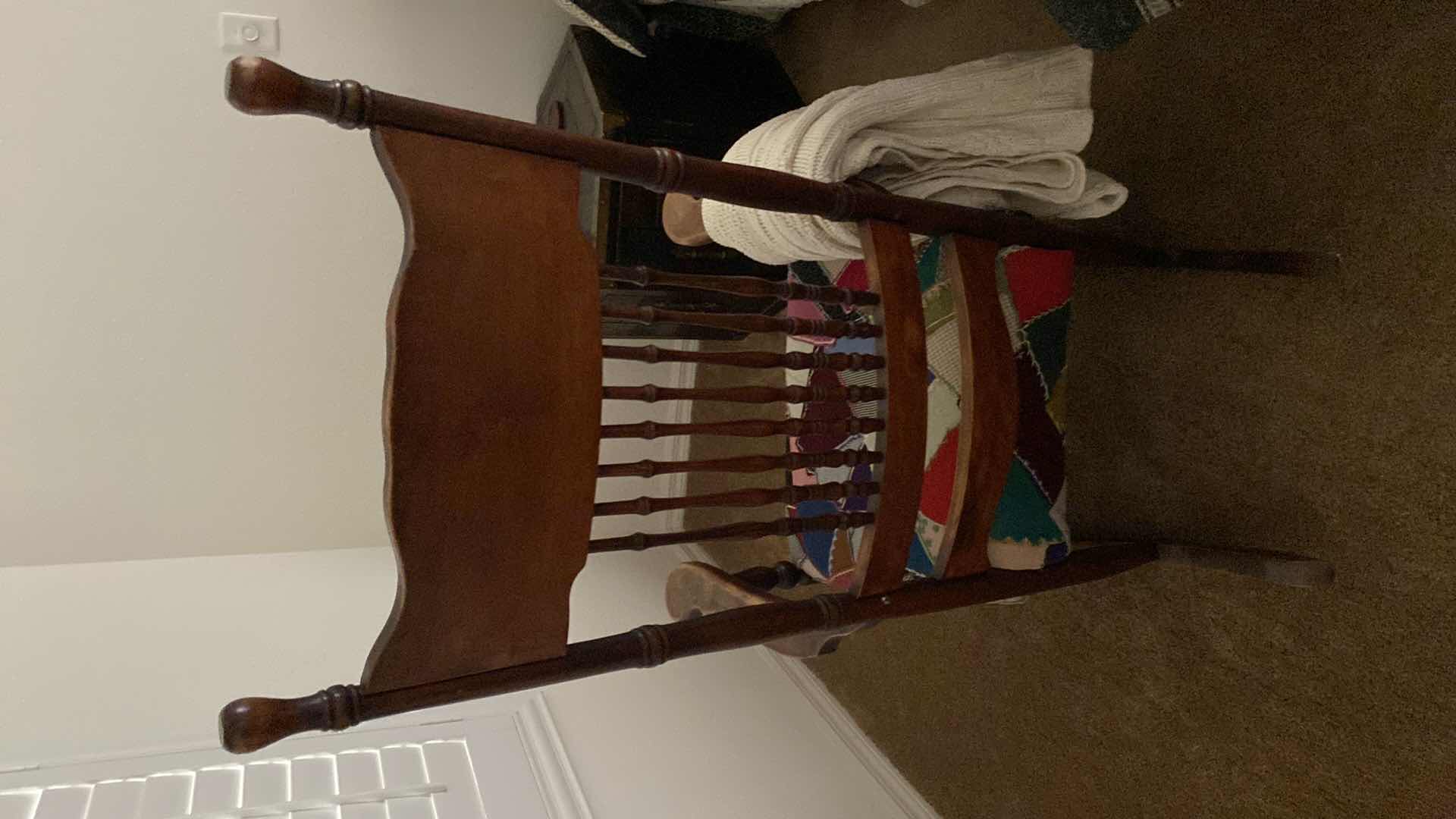 Photo 1 of OAK ROCKING CHAIR AND KNIT THROW