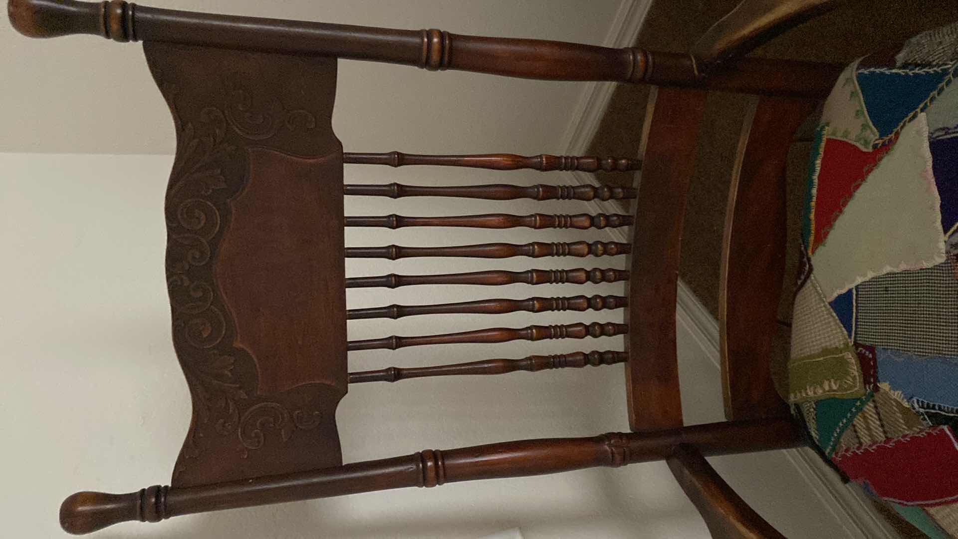 Photo 1 of OAK ROCKING CHAIR AND KNIT THROW