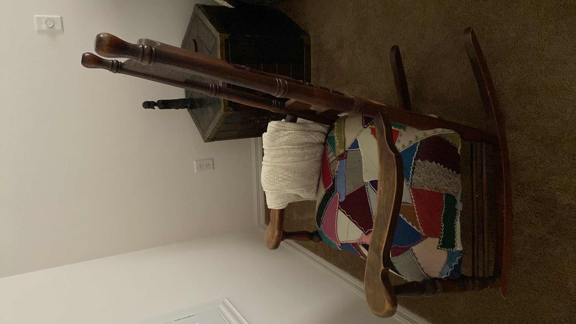 Photo 1 of OAK ROCKING CHAIR AND KNIT THROW