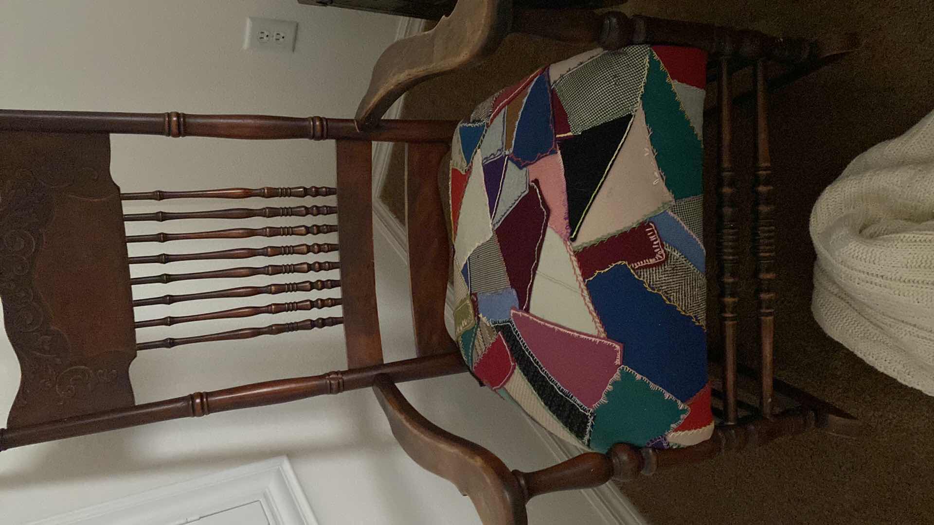 Photo 1 of OAK ROCKING CHAIR AND KNIT THROW