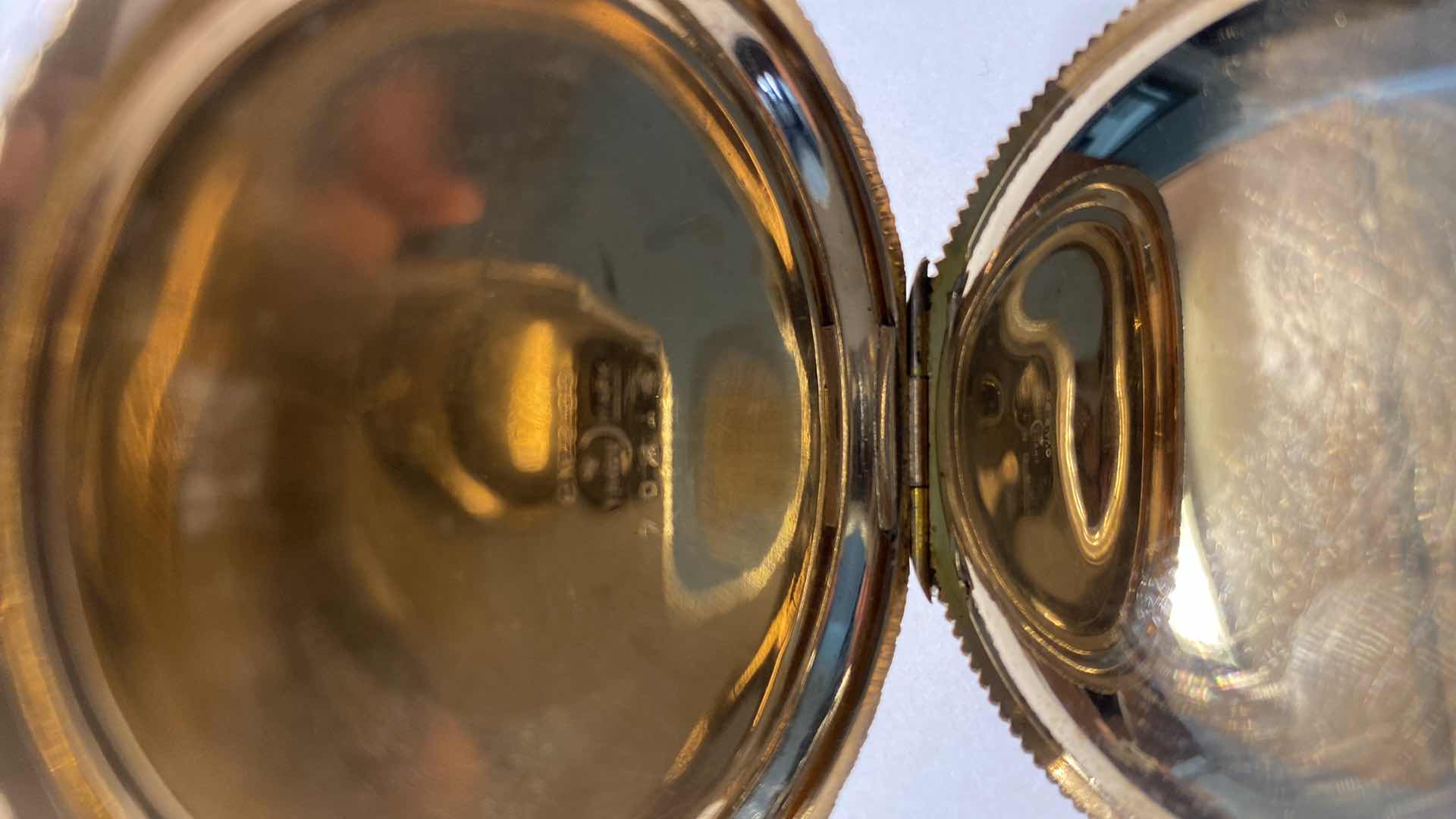 Photo 4 of ELGIN LARGE GOLD PLATED POCKET WATCH 54 MILLIMETERS