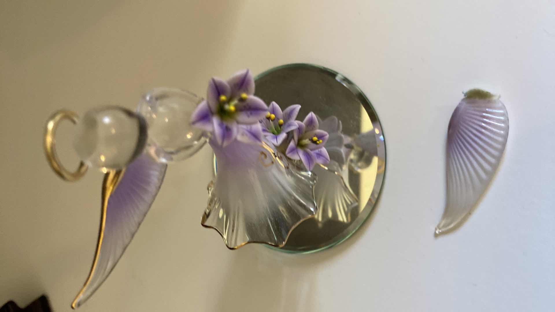 Photo 5 of CAPODIMONTE PITCHER H 5” AND ROSE , ROSE TRAY UNKNOWN BRAND