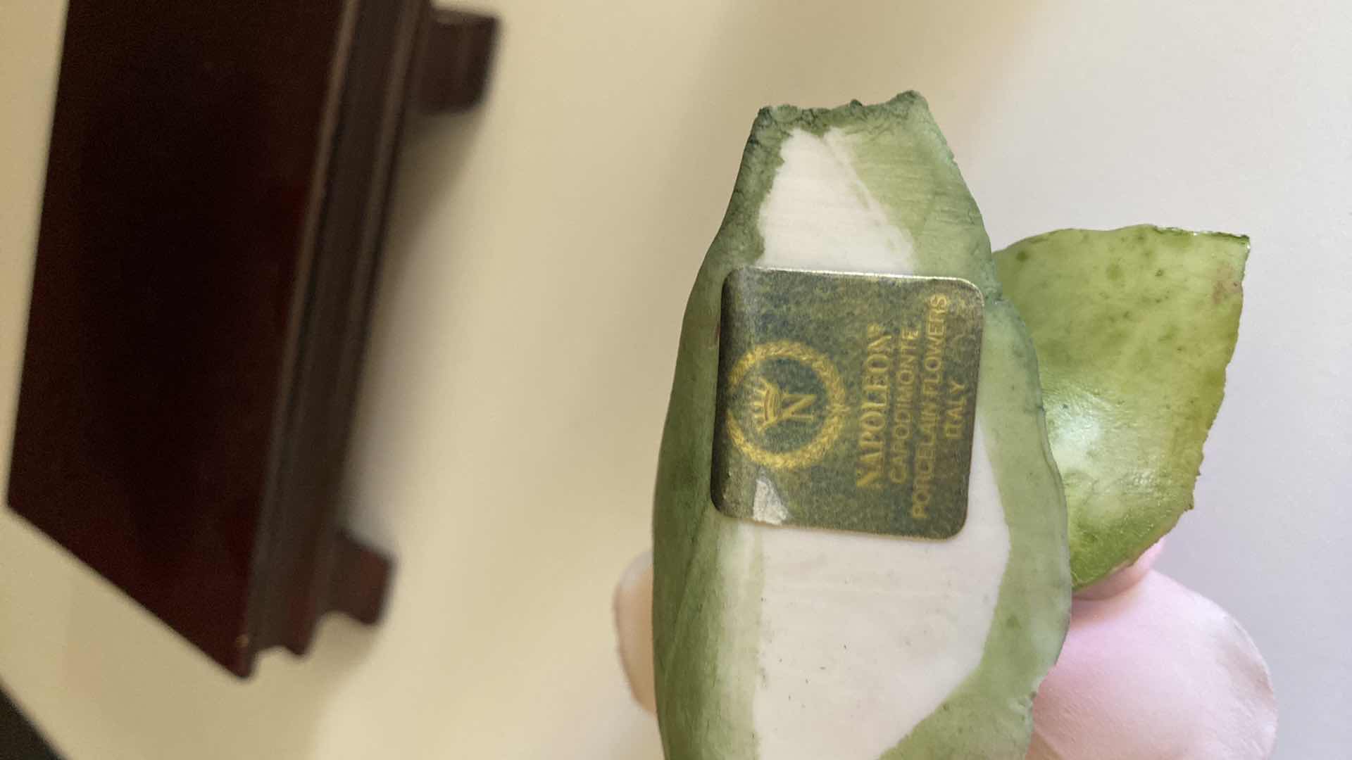 Photo 7 of CAPODIMONTE PITCHER H 5” AND ROSE , ROSE TRAY UNKNOWN BRAND