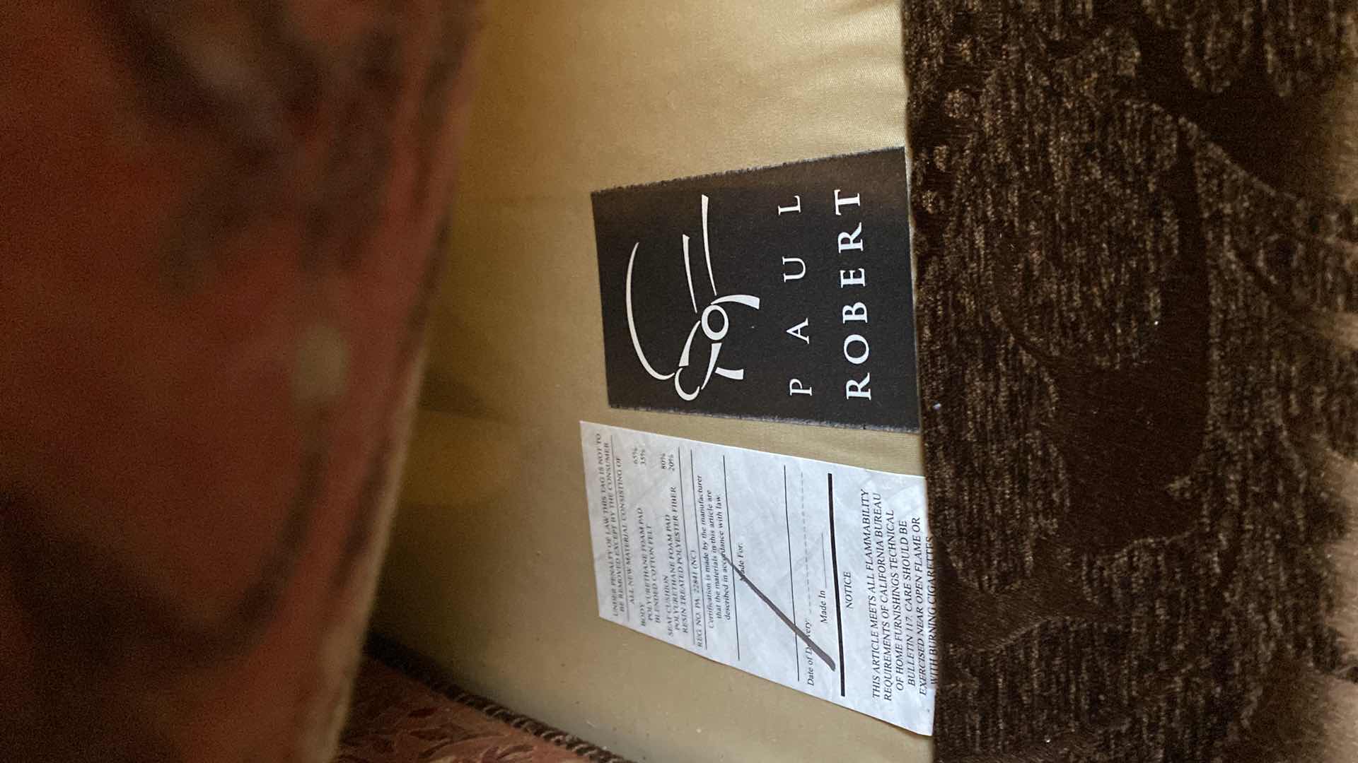 Photo 1 of 92” PAUL ROBERT LEATHER AND FABRIC TRADITIONAL SOFA