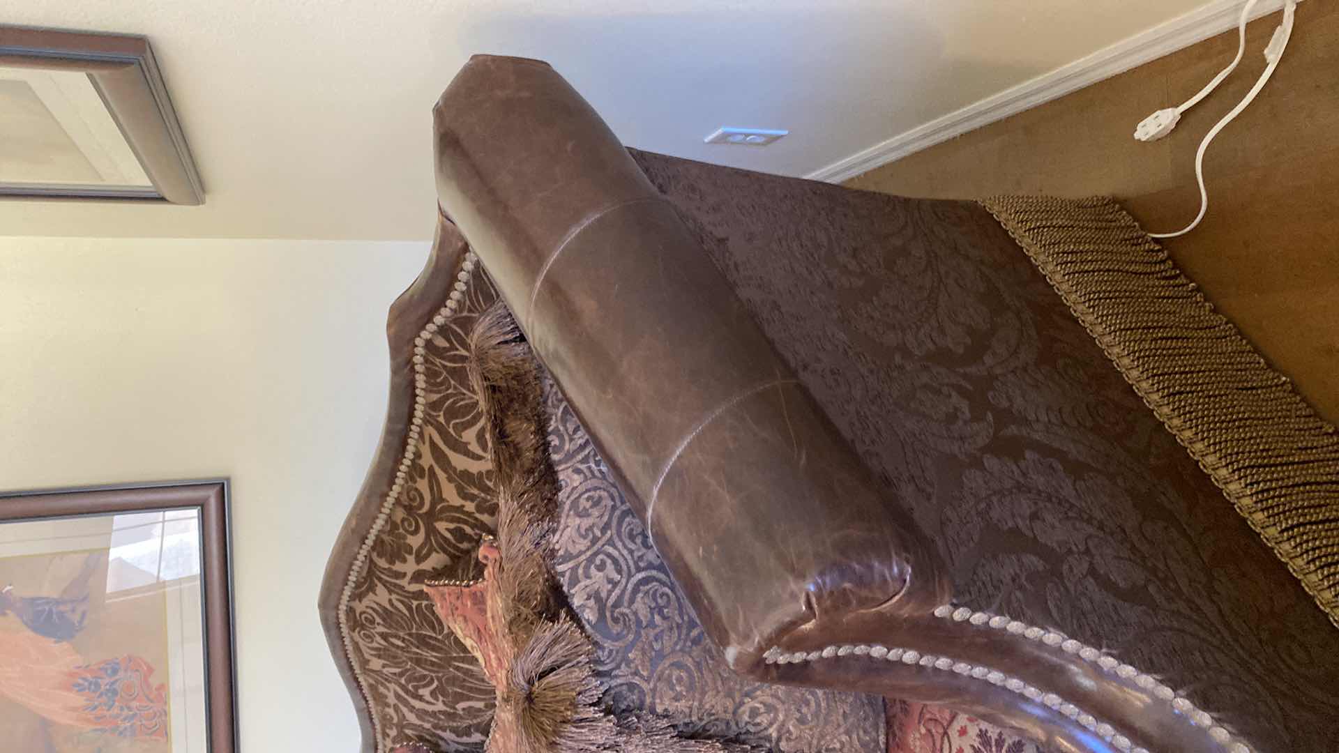 Photo 3 of 92 ” PAUL ROBERT LEATHER AND FABRIC TRADITIONAL SOFA