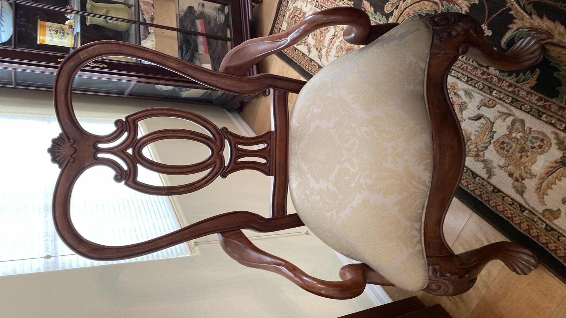 Photo 1 of THOMASVILLE FORMAL DINING TABLE WITH 6 CHAIRS 76“ x 45“ H 29 1/2” WITH 1 LEAF 18”, INCLUDES TABLE PAD