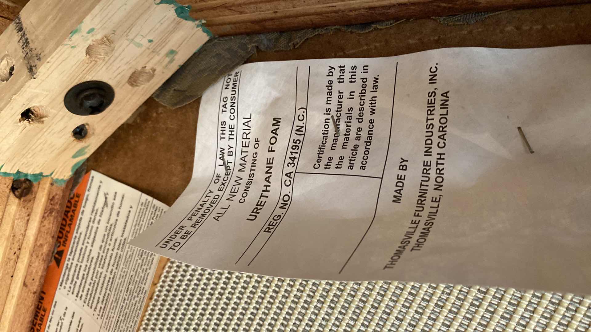 Photo 1 of THOMASVILLE FORMAL DINING TABLE WITH 6 CHAIRS 76“ x 45“ H 29 1/2” WITH 1 LEAF 18”, INCLUDES TABLE PAD