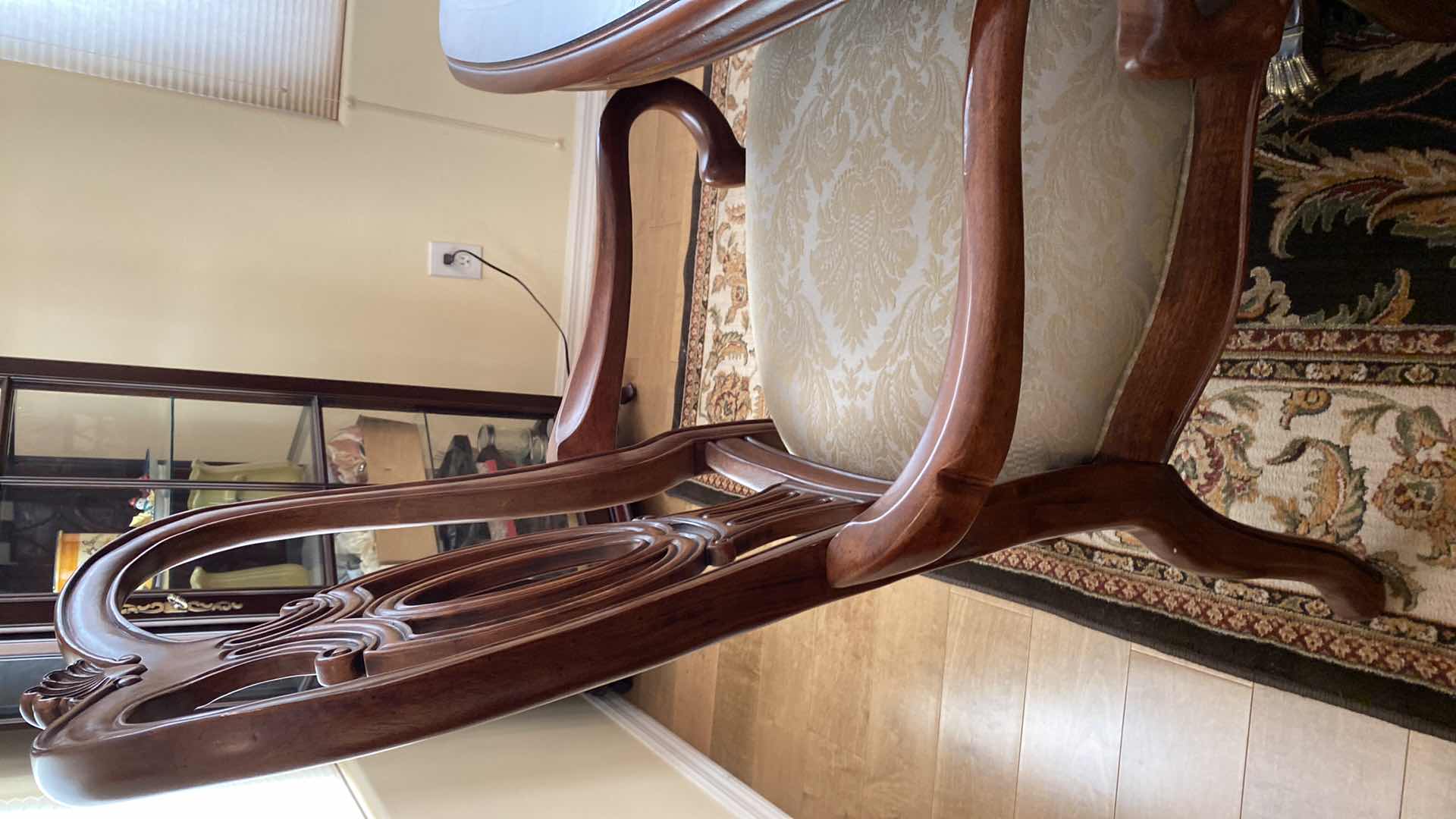 Photo 1 of THOMASVILLE FORMAL DINING TABLE WITH 6 CHAIRS 76“ x 45“ H 29 1/2” WITH 1 LEAF 18”, INCLUDES TABLE PAD