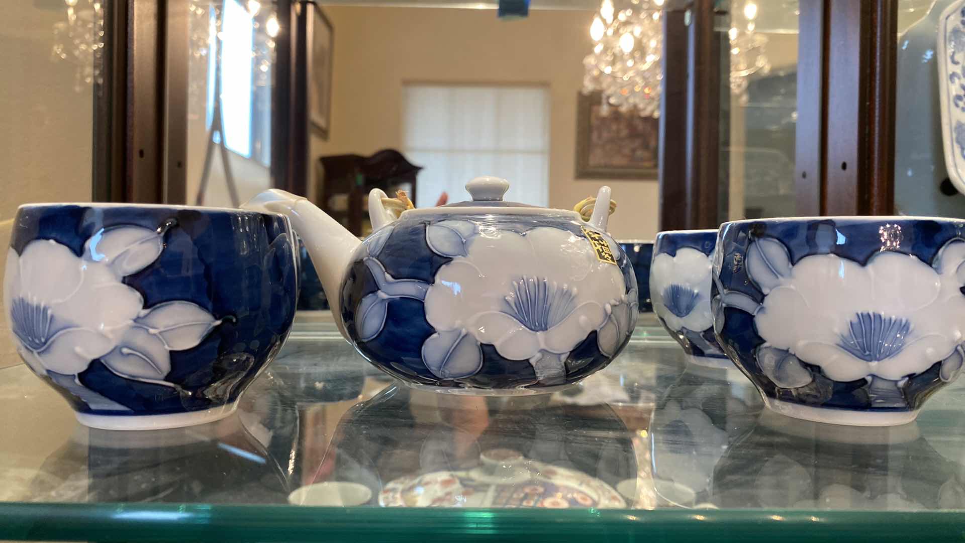 Photo 1 of GOSUTAKE PORCELAIN JAPANESE TEASET ORCHID MOTIF $120