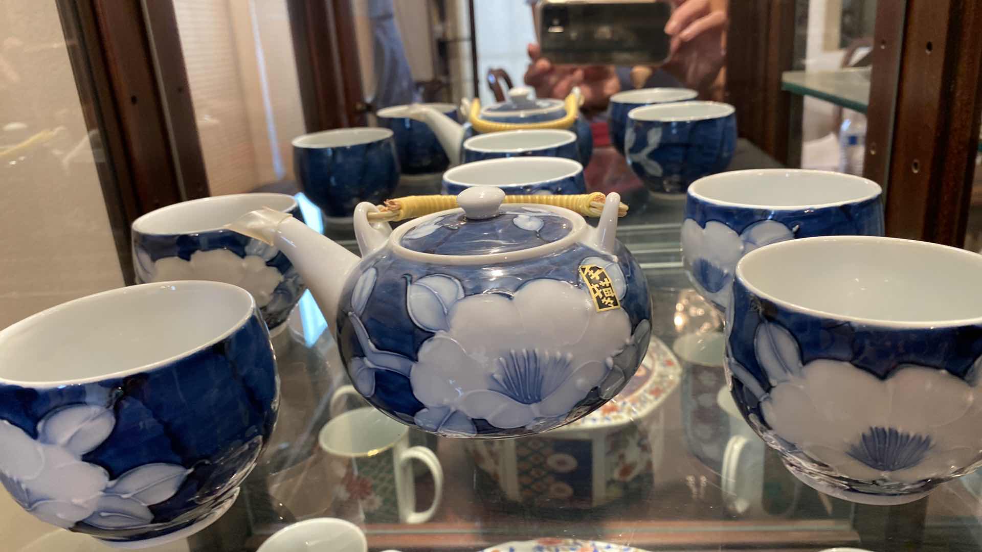 Photo 1 of GOSUTAKE PORCELAIN JAPANESE TEASET ORCHID MOTIF $120