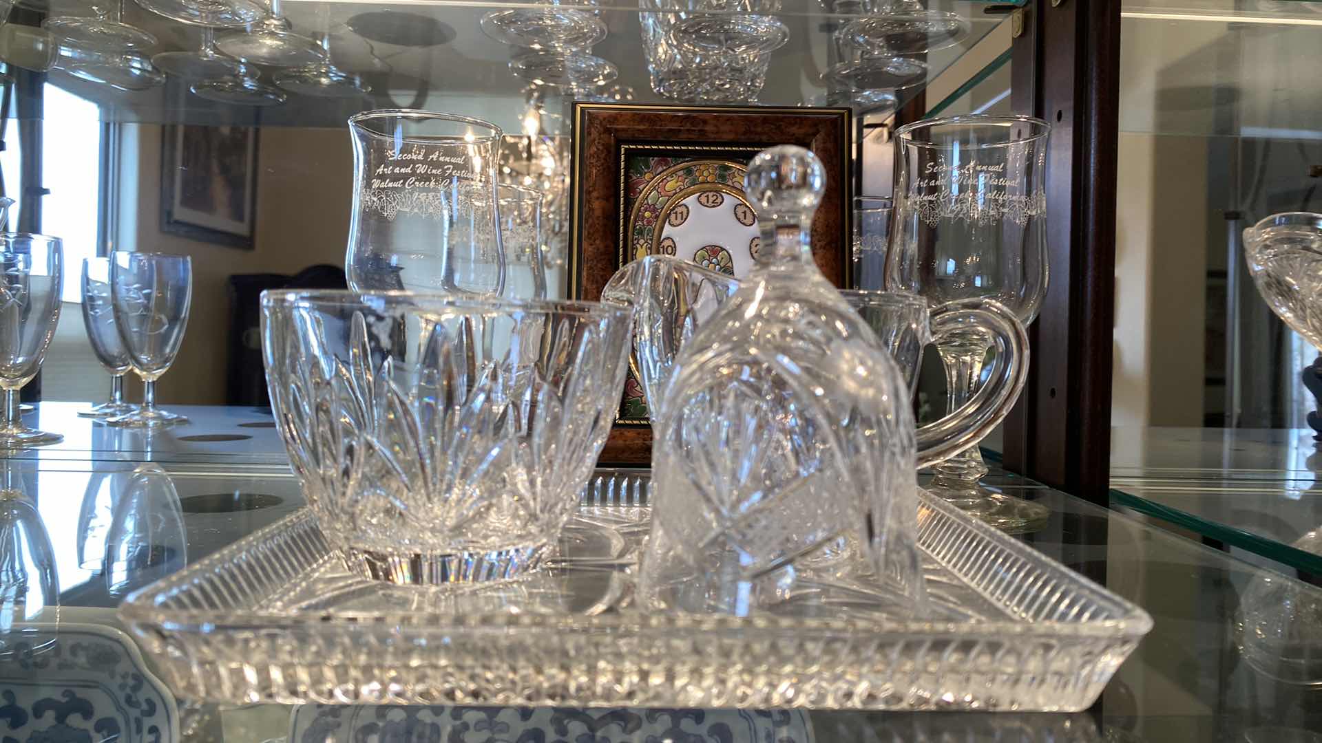 Photo 1 of GLASSWARE  CRYSTAL BOWL AND CLOCK