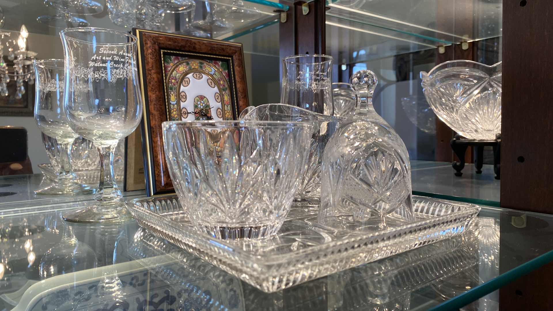 Photo 1 of GLASSWARE  CRYSTAL BOWL AND CLOCK