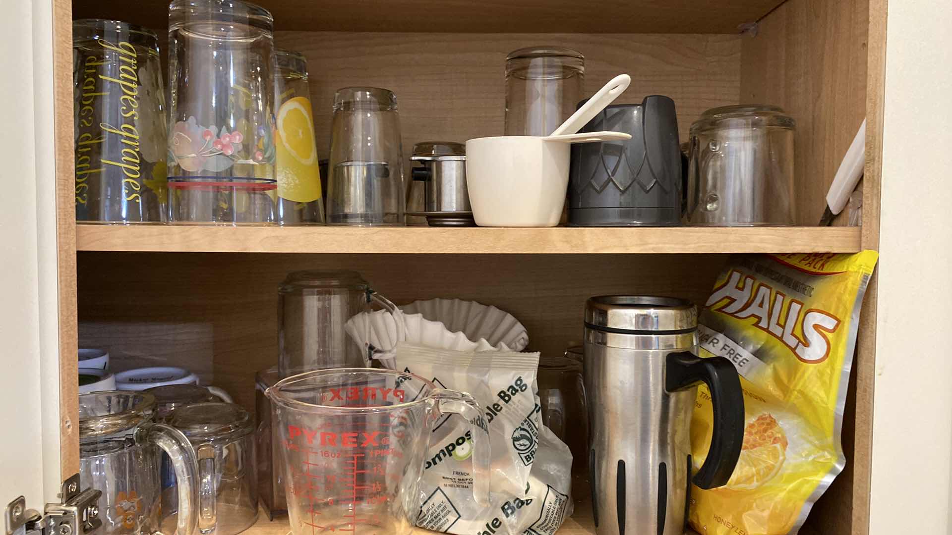 Photo 1 of 2 CONTENTS OF KITCHEN CABINETs GLASSWARE AND MORE