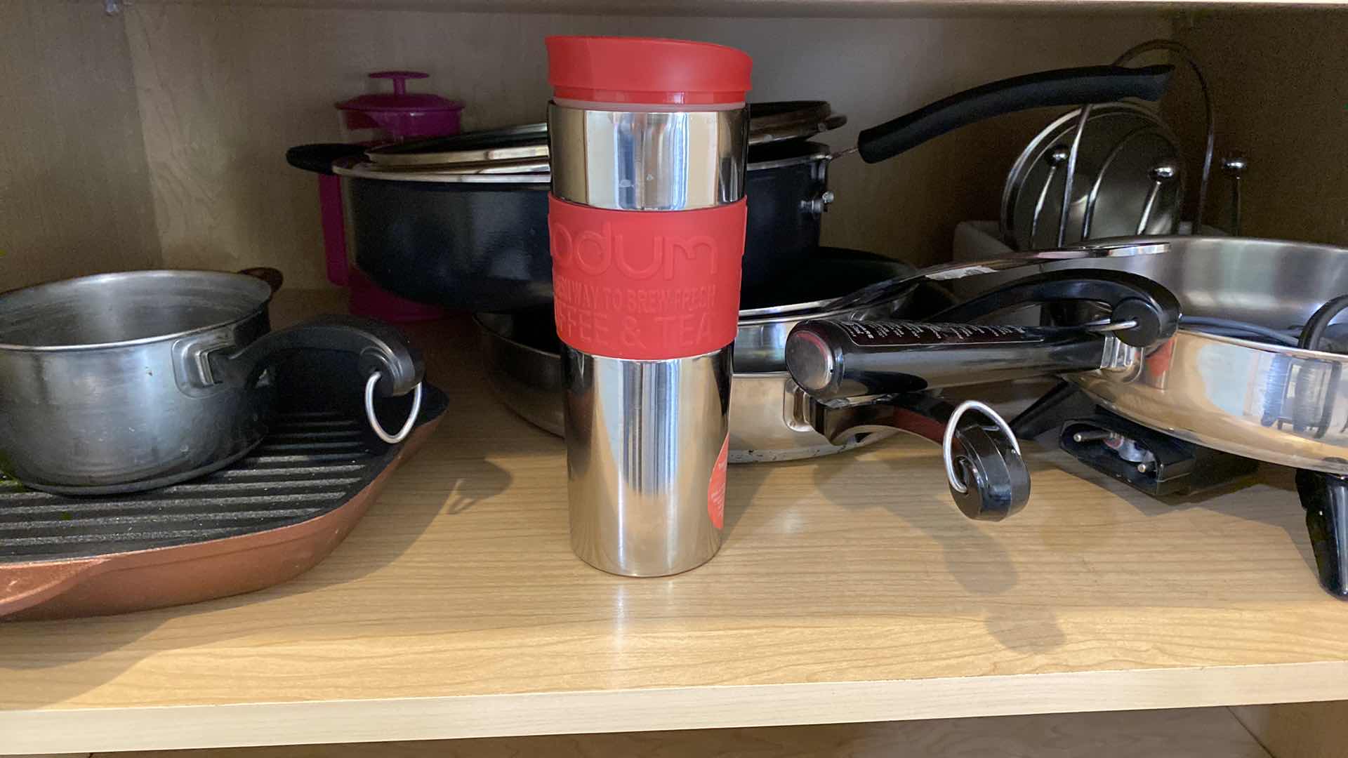 Photo 1 of CONTENTS OF SHELF KITCHEN CABINET PANS